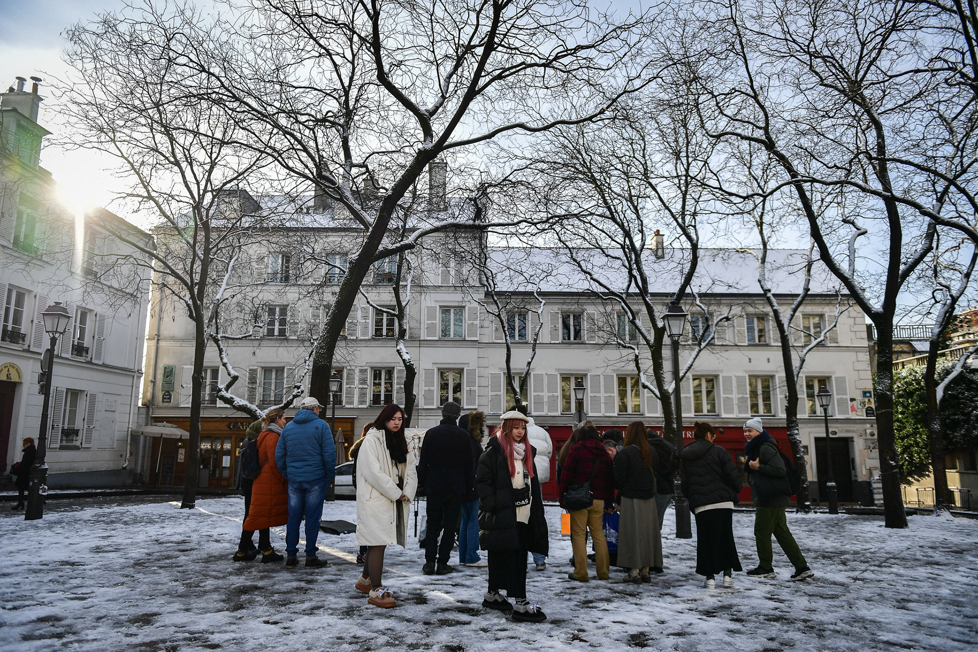 Views of the Montmartre neighborhood and Paris covered with snow on January 18, 2024. Firas Abdullah / Abaca Press