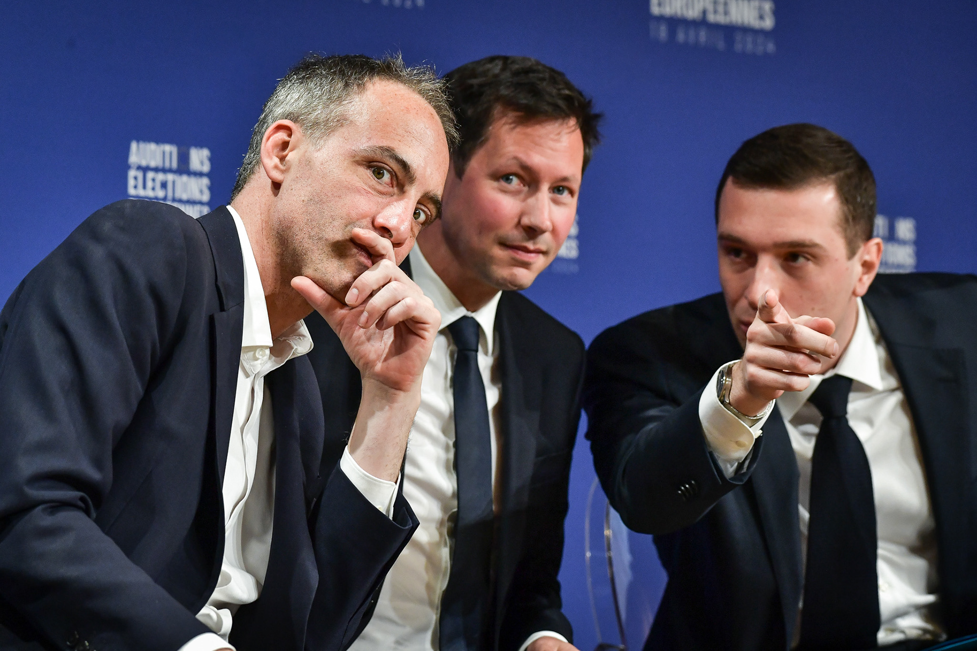 Members of the European Parliament and heads of lists for the European elections attend a hearing event of the main candidates for the forthcoming European elections in Paris on April 18, 2024. Firas Abdullah / Abaca Press