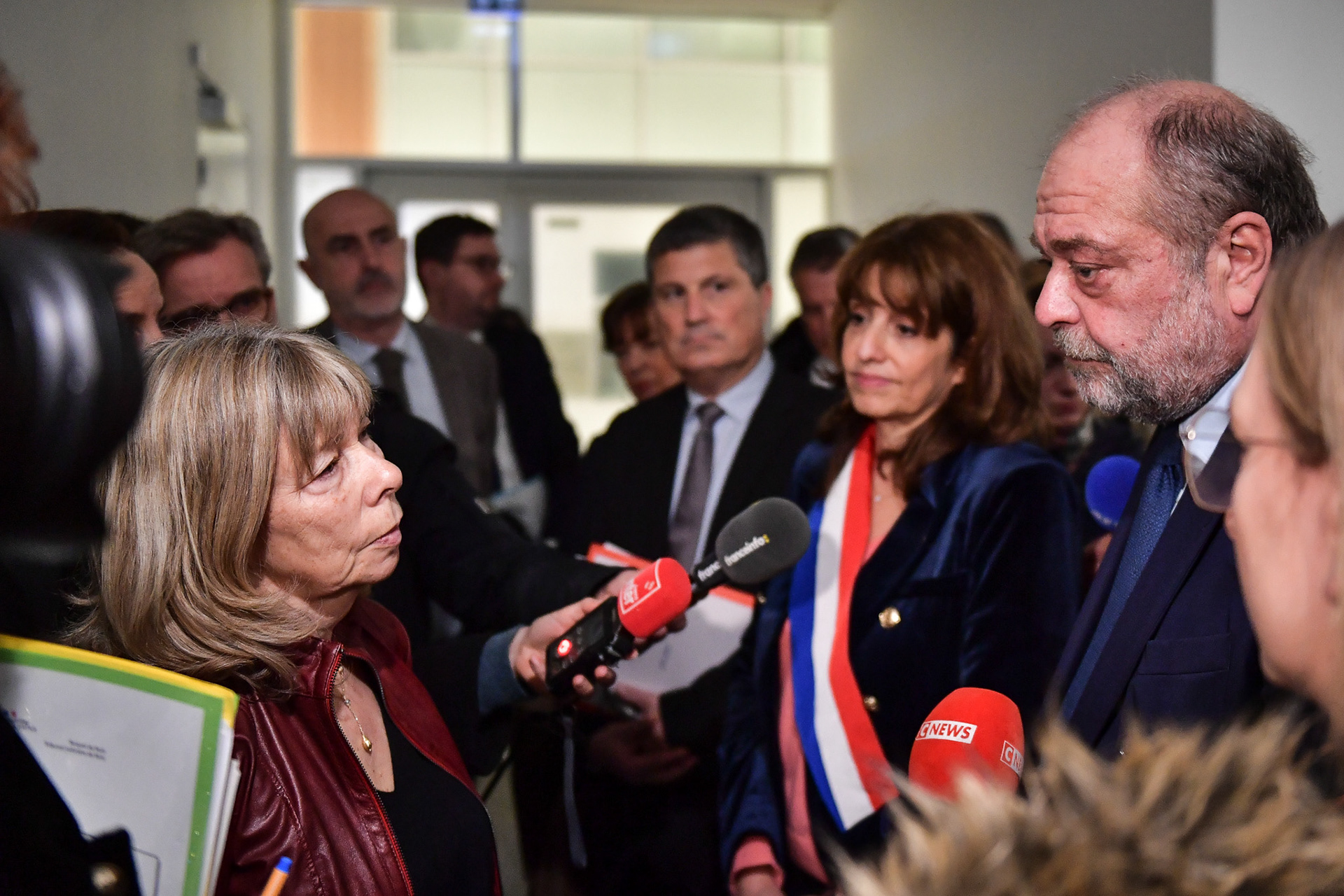 French Minister of Justice Eric Dupond-Moretti visits the Judicial Court of Paris after to discuss the organization of the Olympic and Paralympic Games with court officials in Paris, on January 15, 2024. Firas Abdullah / Abaca Press