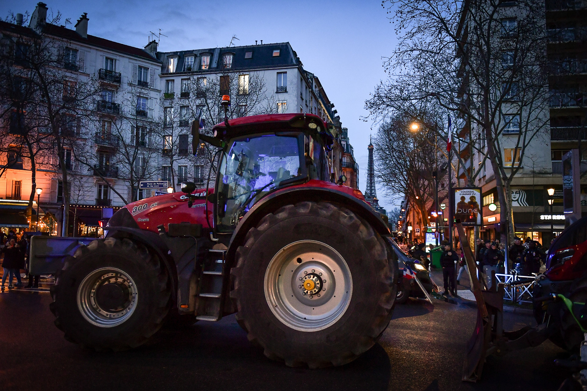 Farmers participate with their tractors in a demonstration in Paris on February 23, 2024. Firas Abdullah / Abaca Press