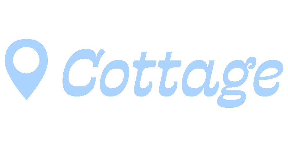 a moving sticker in light blue with the caption cottage