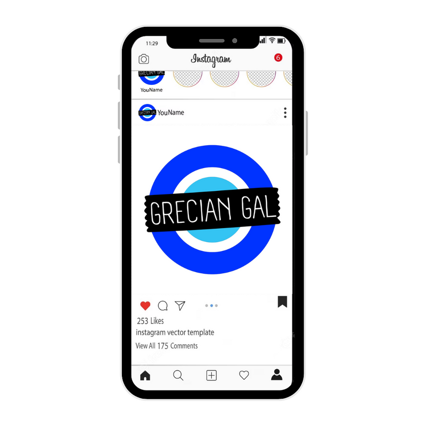 Logo of Grecian Gal Brand Featured on Instagram Interface