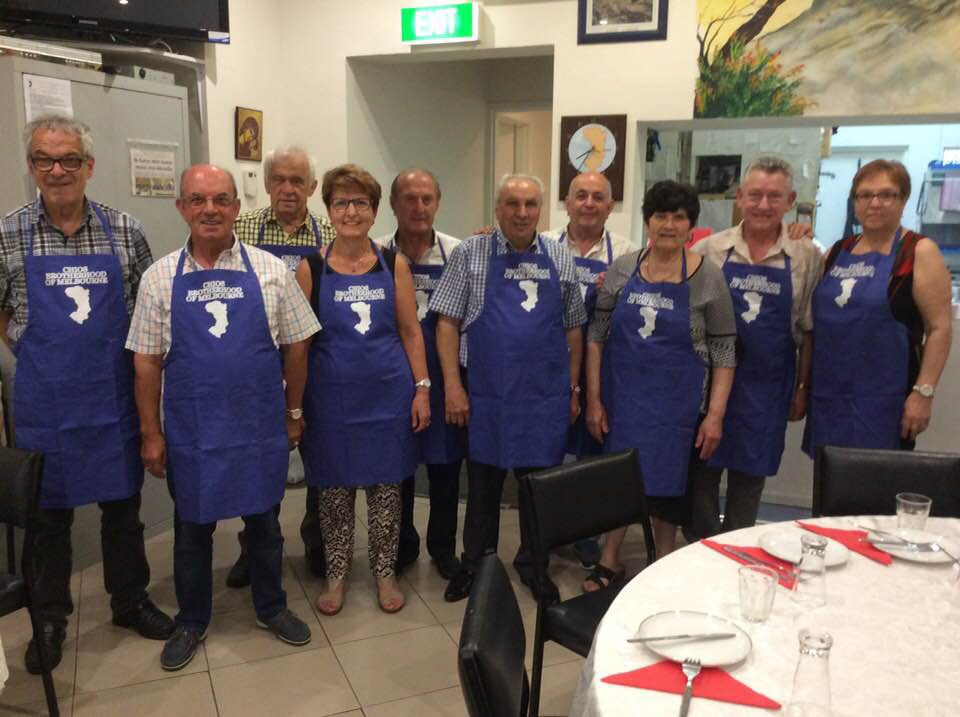 Unified in Tradition: The Chios Brotherhood of Melbourne Kitchen Staff Proudly Sporting Their Heritage-Inspired Aprons