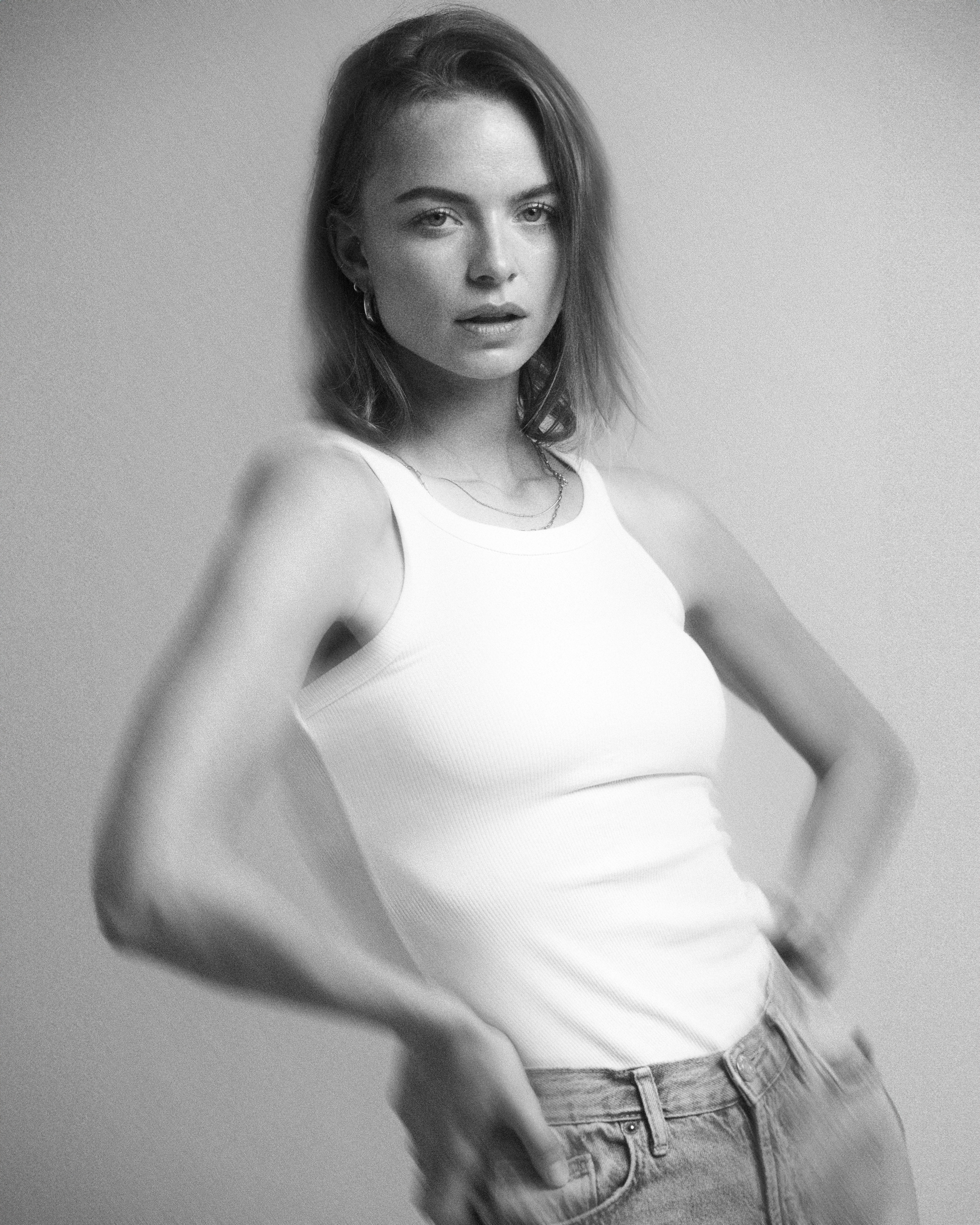 Noor van de Loo is a model with Elite Models Amsterdam, seen here in monochrome photos taken by Joe M (aka JMstudio)