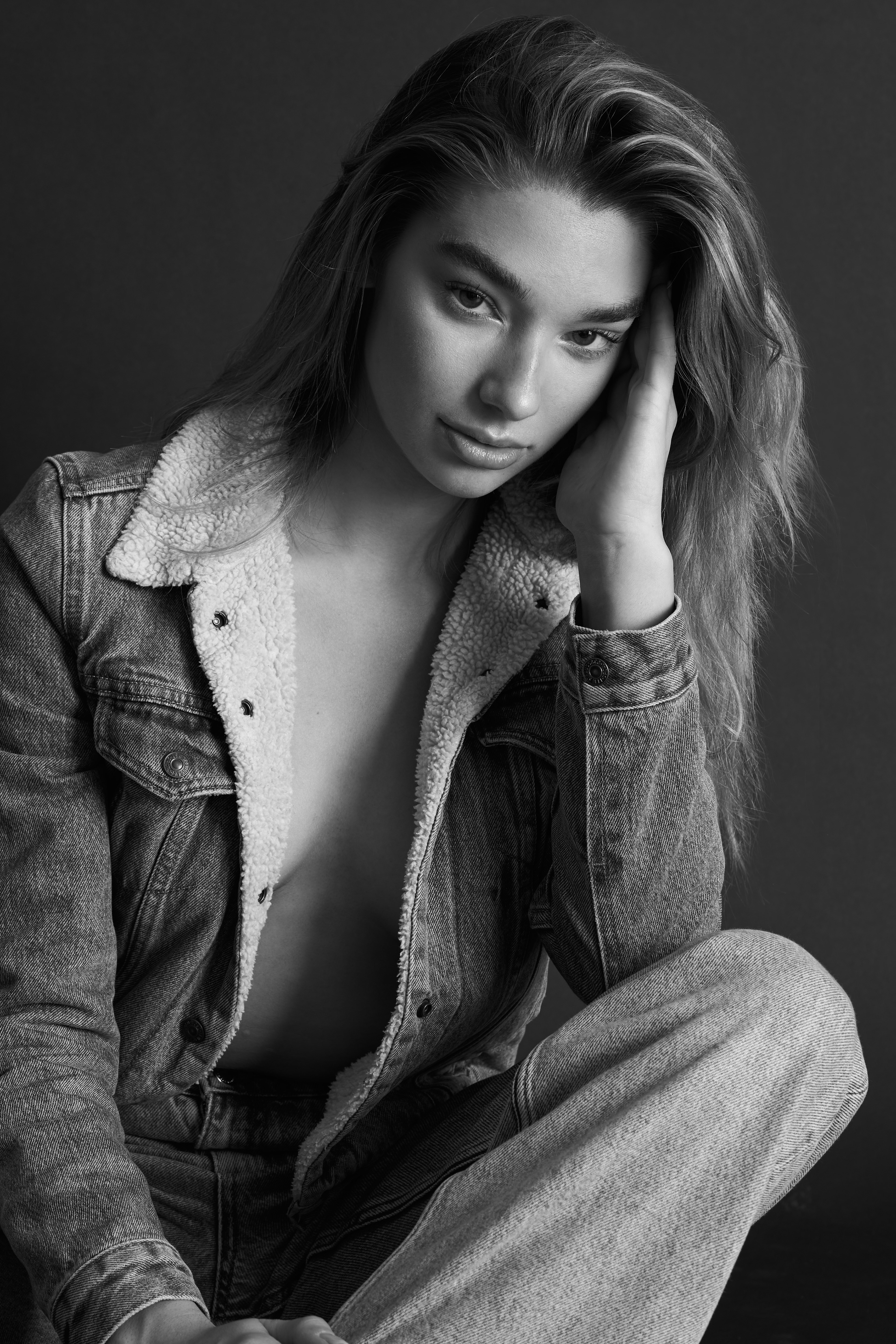 Isabelle Van Den Broek from Cachet Models in Denim and Underwear