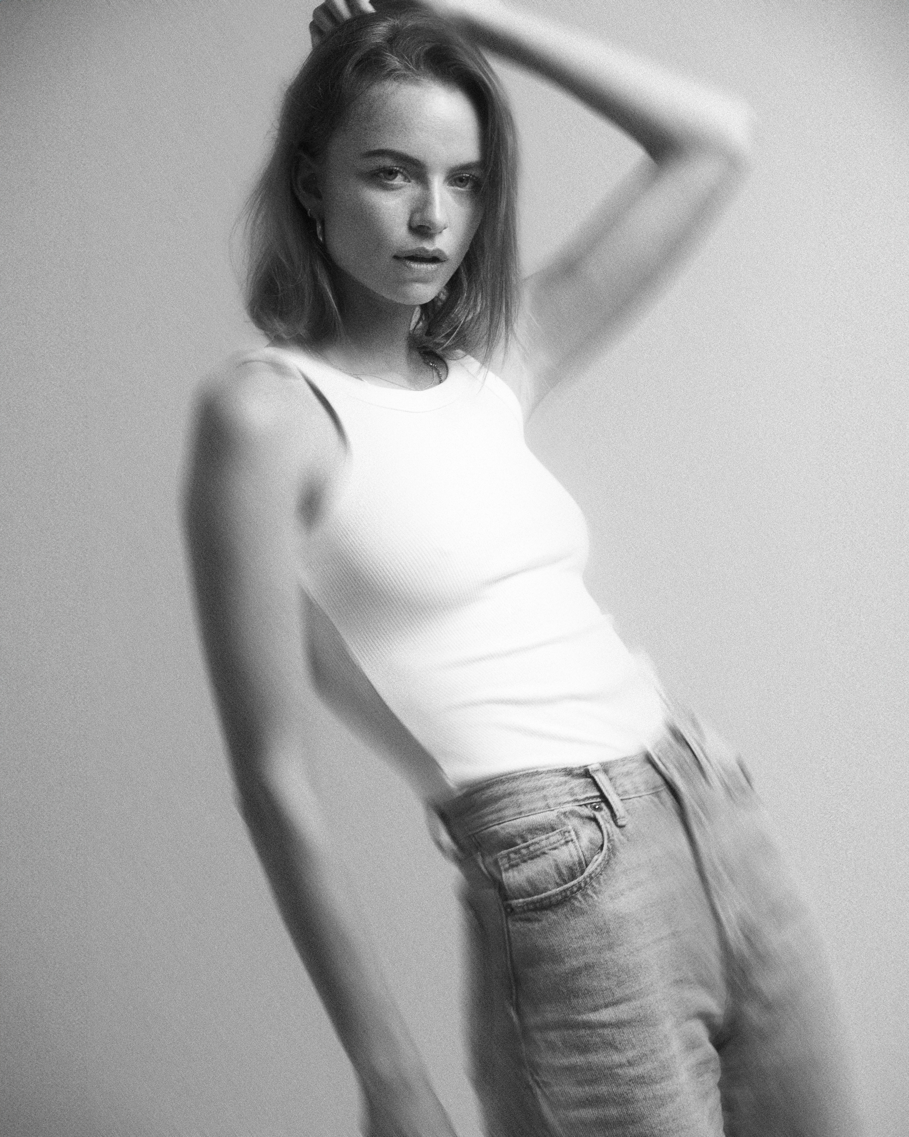 Noor van de Loo is a model with Elite Models Amsterdam, seen here in monochrome photos taken by Joe M (aka JMstudio)