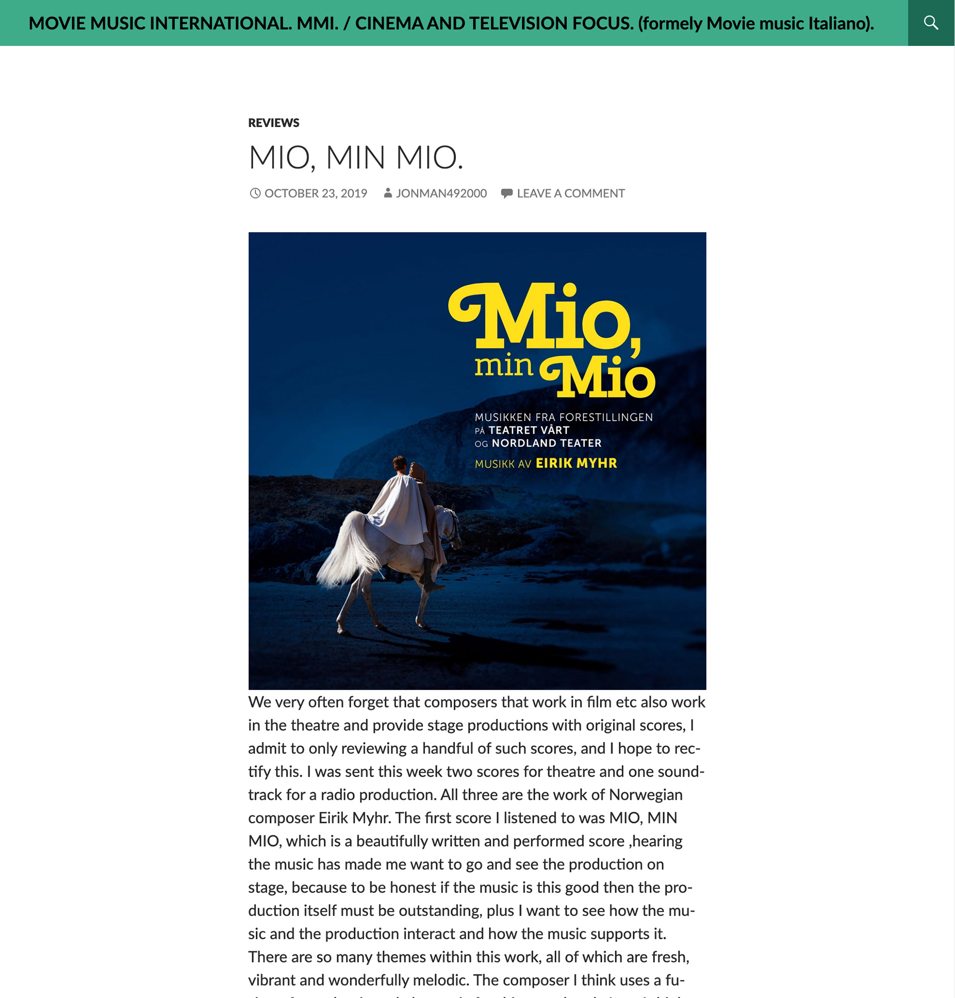 Movie Music International, October 23, 2019