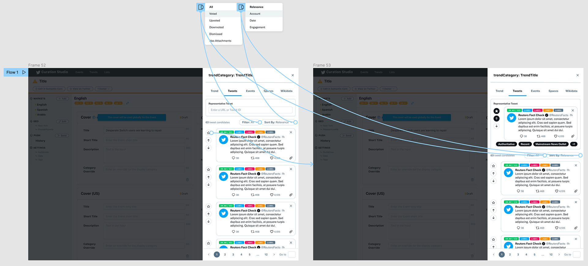 Screenshot of hi-fidelity Figma prototype for user and usablity tests