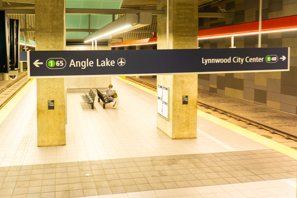 Existing identification signage as you descend to platform.
