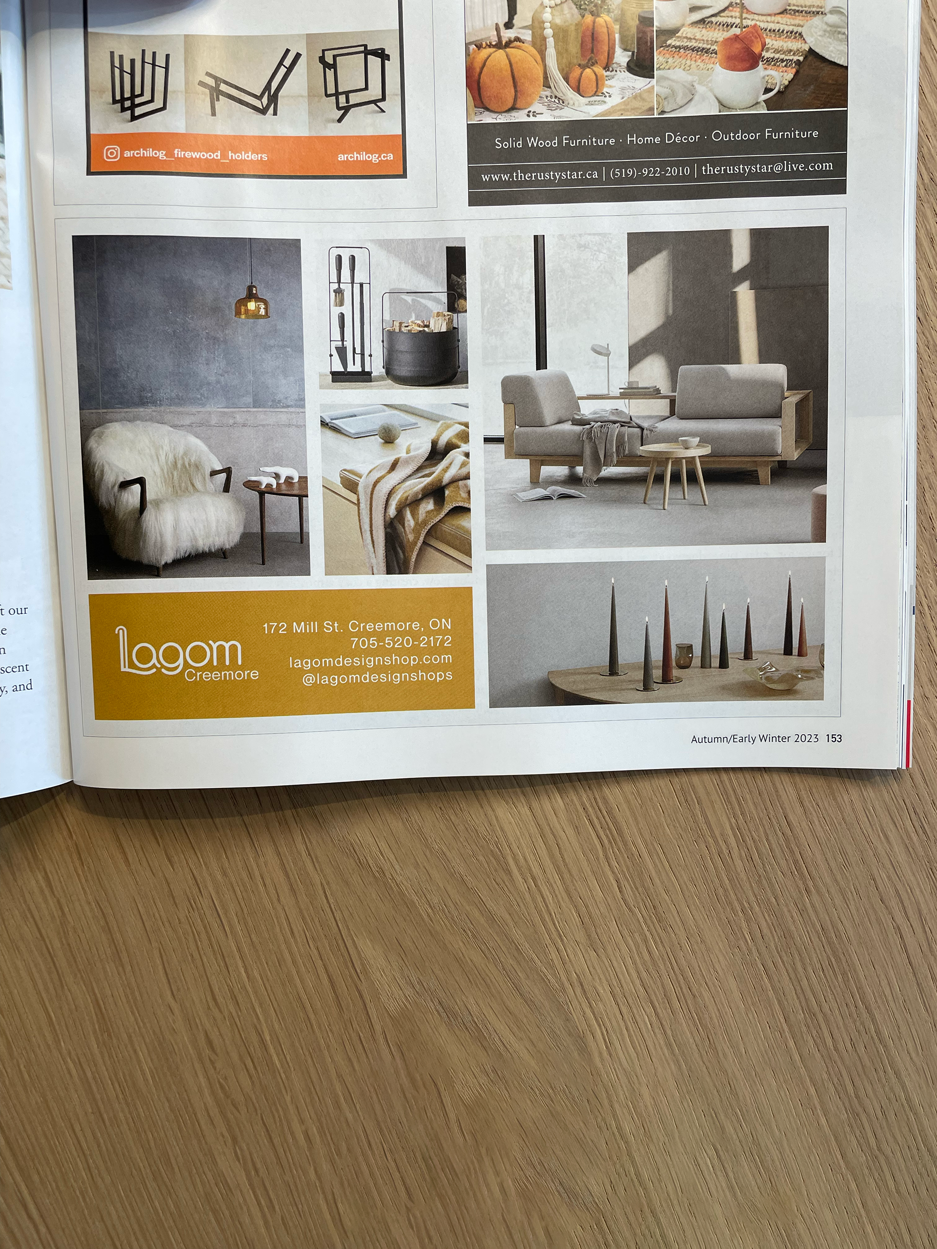 Escarpment 1/2 Page Ad: Lagom Creemore Physical