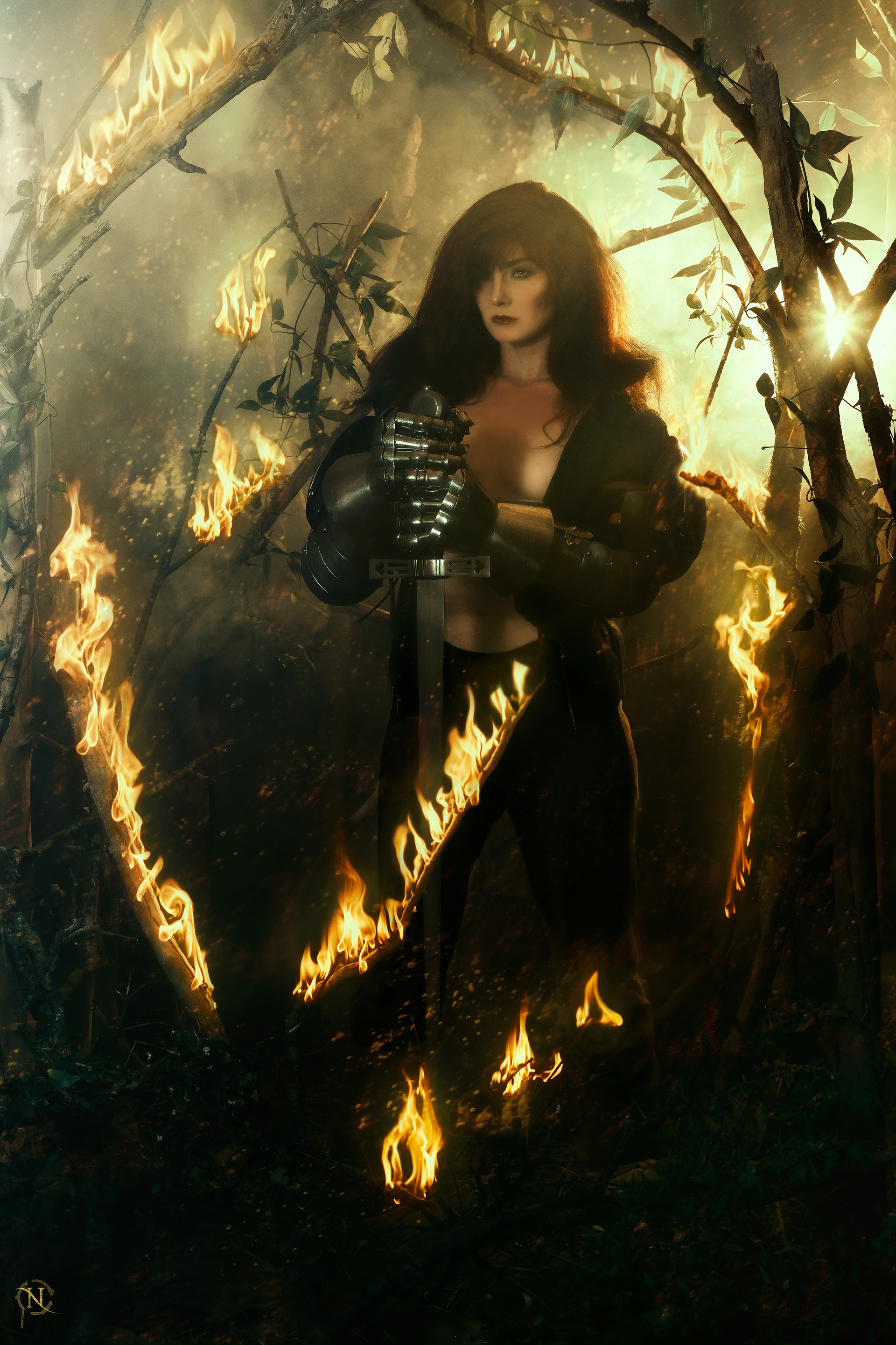 Concept, set design, styling and photography by Eworianne. Pratical effects created with real fire on set