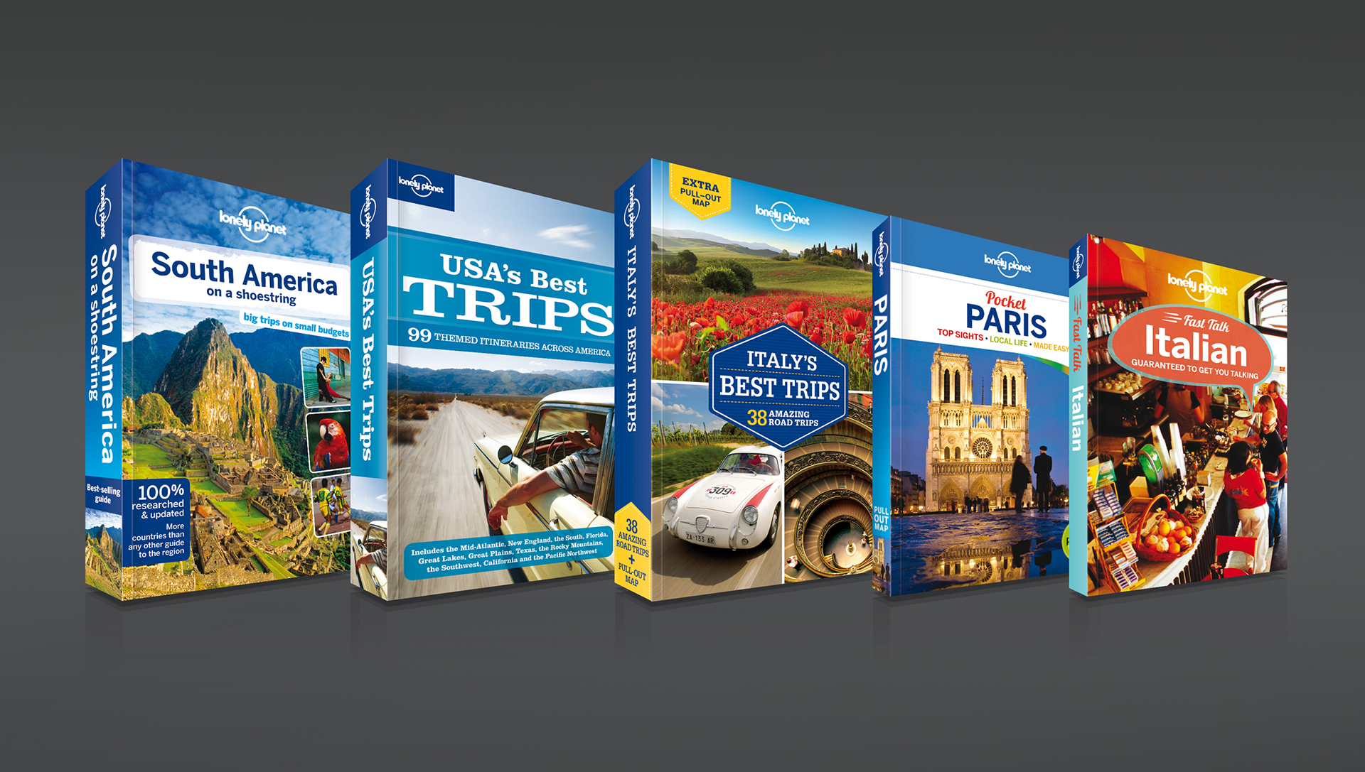 Lonely Planet guidebook cover designs