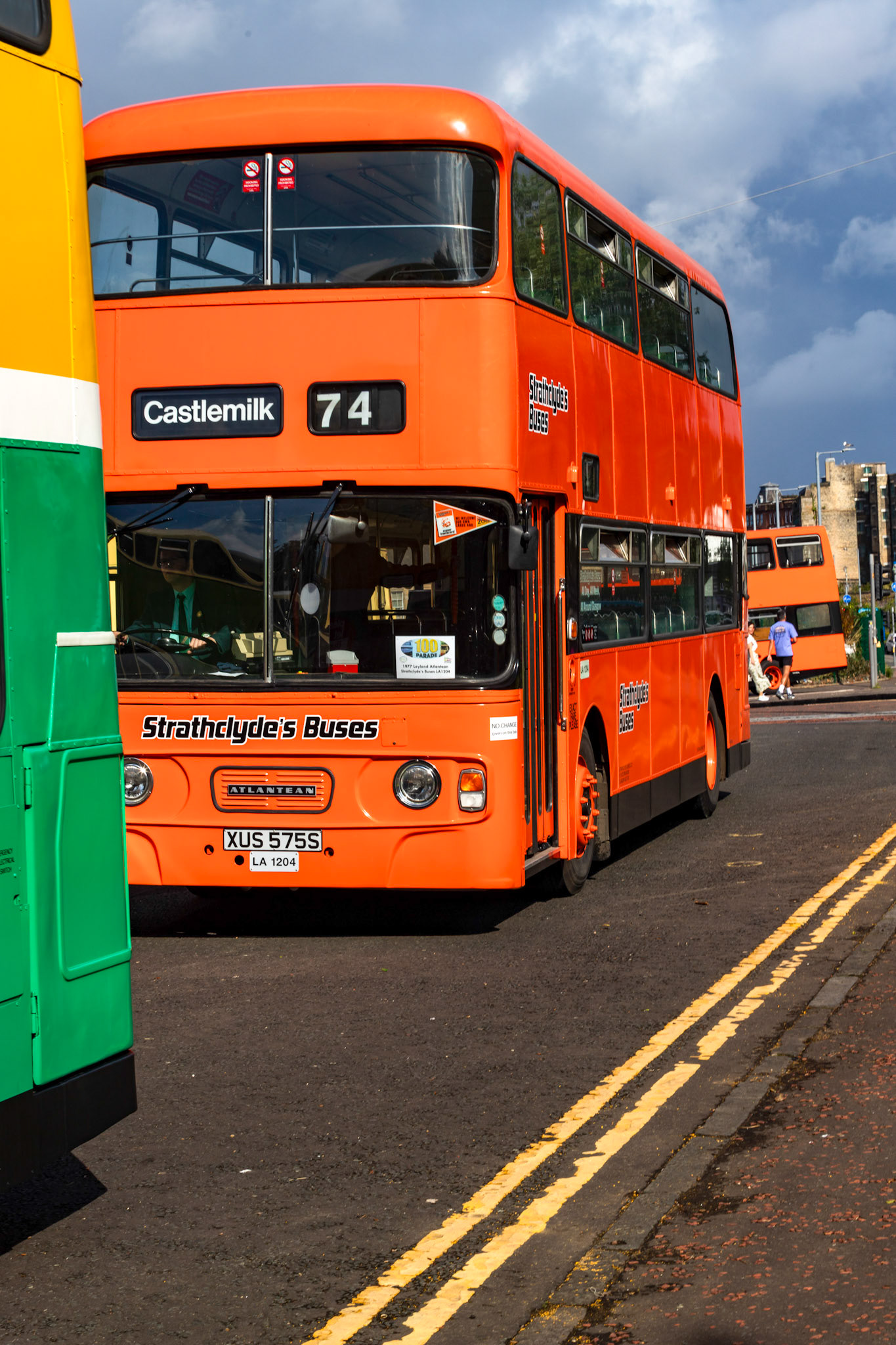 XUS575S Number: LA1204 Leyland Atlantean 1977 - 100 years of Glasgow Corporation Motorbuses at the People's Palace Glasgow 03 August 2024