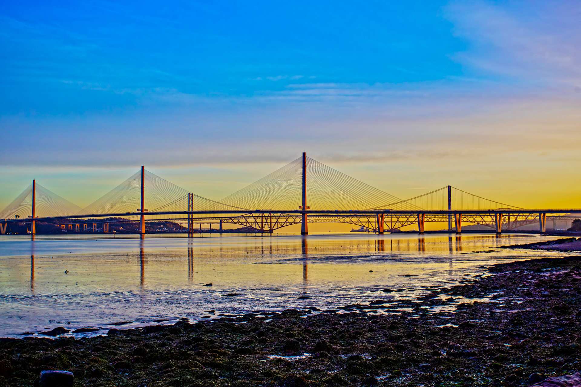 The Forth Bridges viewed from Hopetoun 04 December 2024