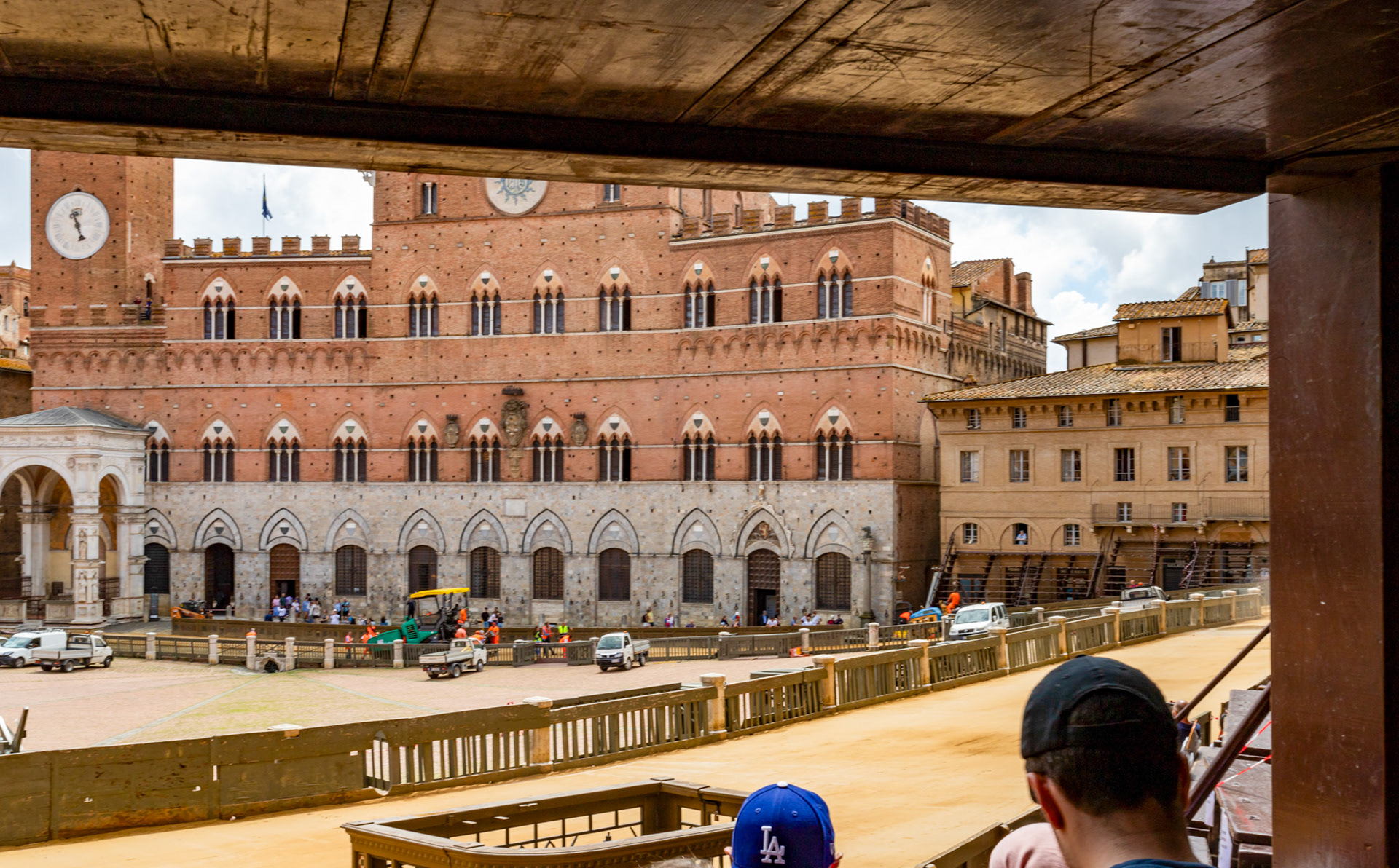 The Campo having the racing surface put down. Siena 25 June 2024