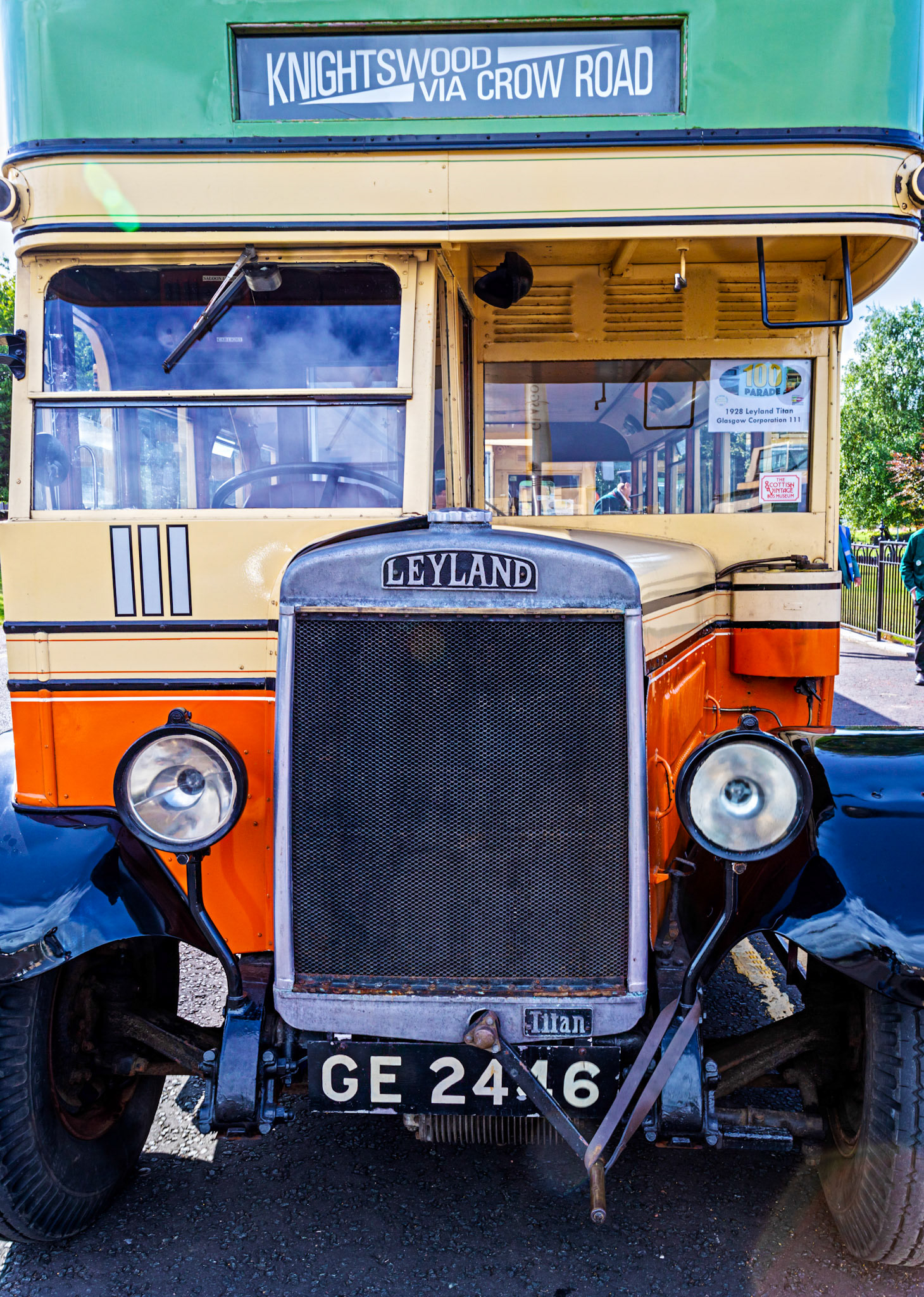 GE2446 Number: 111 1928 Leyland Titan - 100 years of Glasgow Corporation Motorbuses at the People's Palace Glasgow 03 August 2024