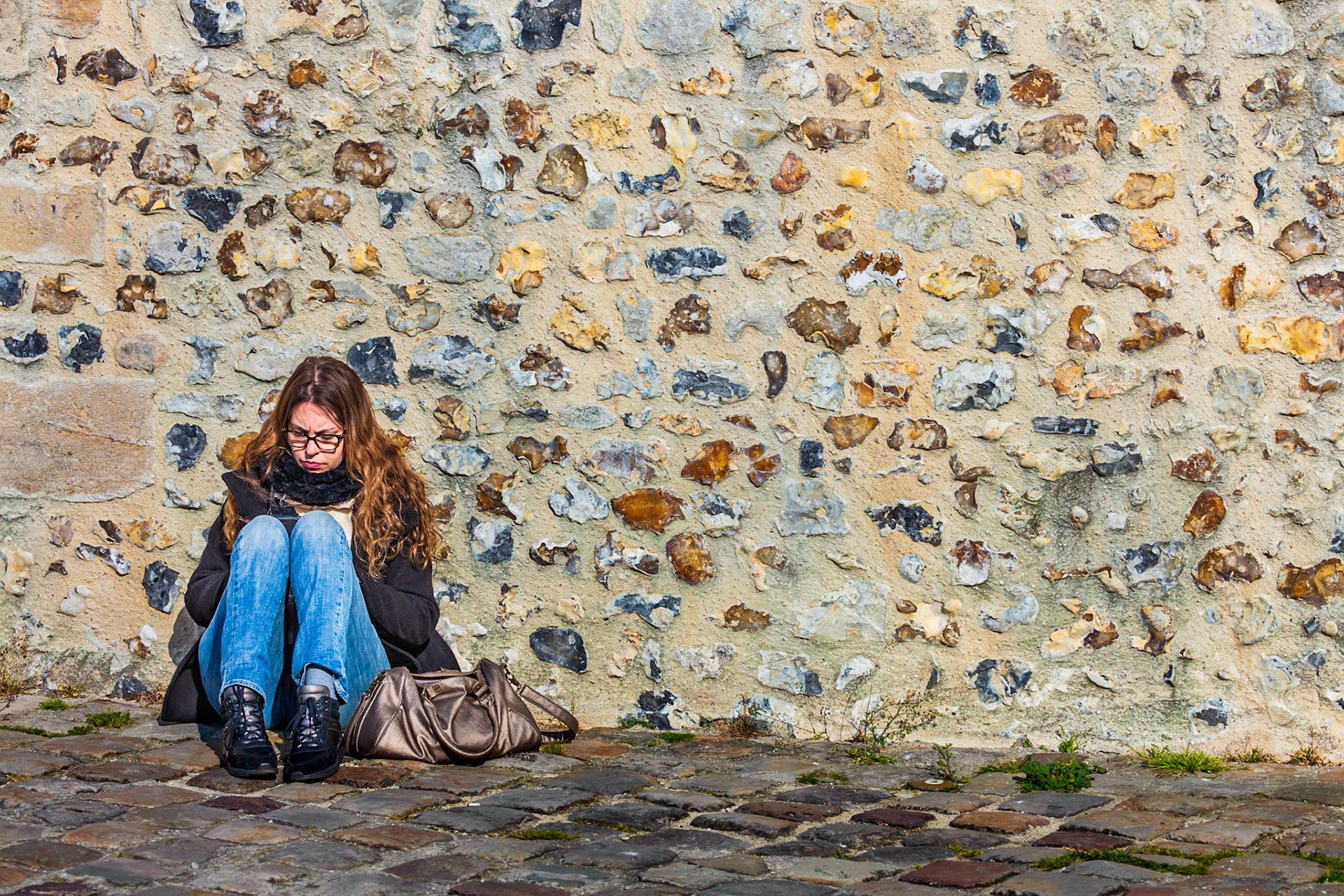 Woman and wall, France