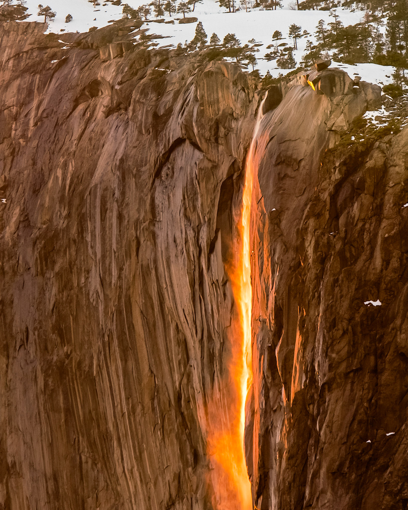 Horsetail Falls at sunset, Yosemite NP