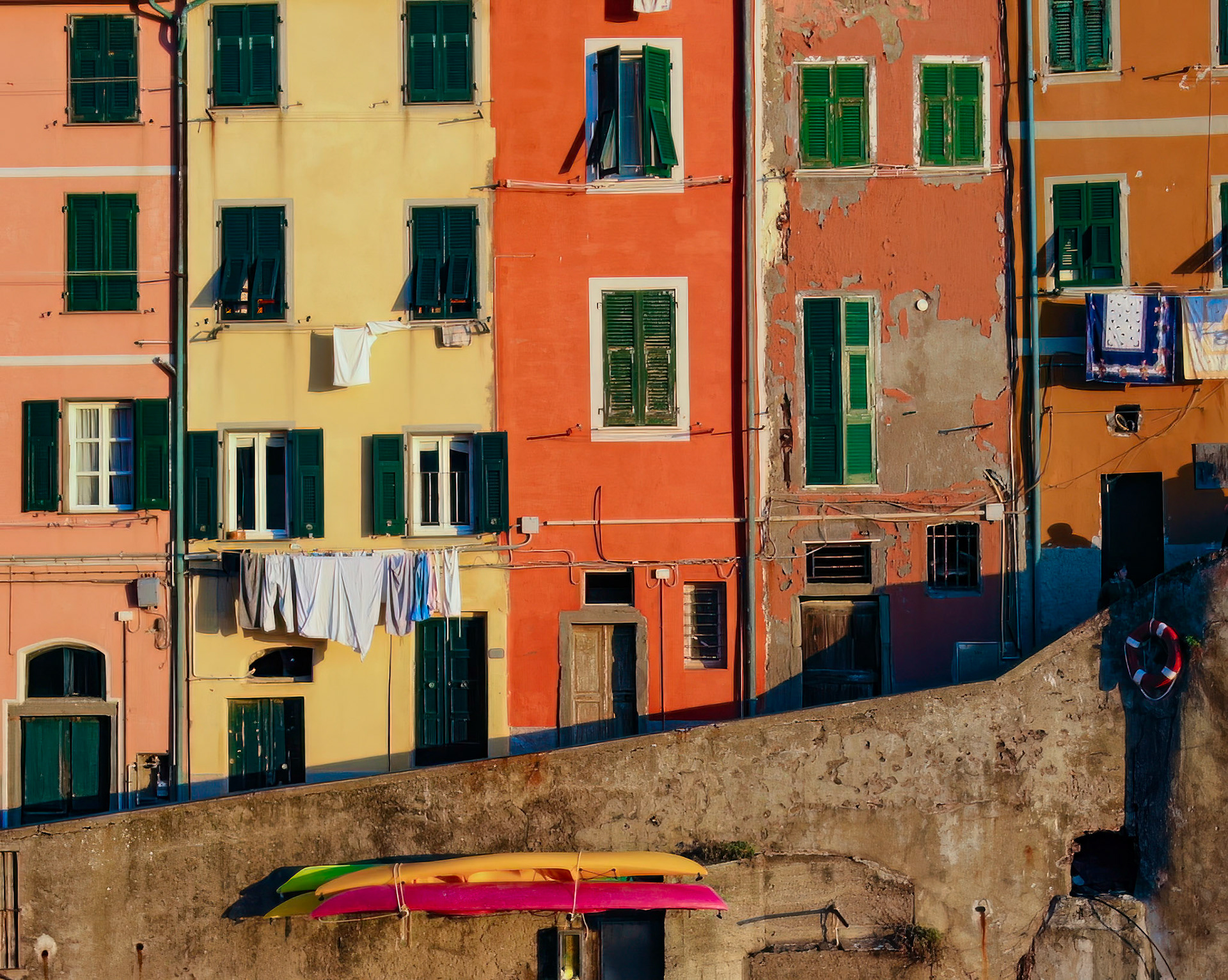 Laundry day, Towns of Cinque Terre, Italy