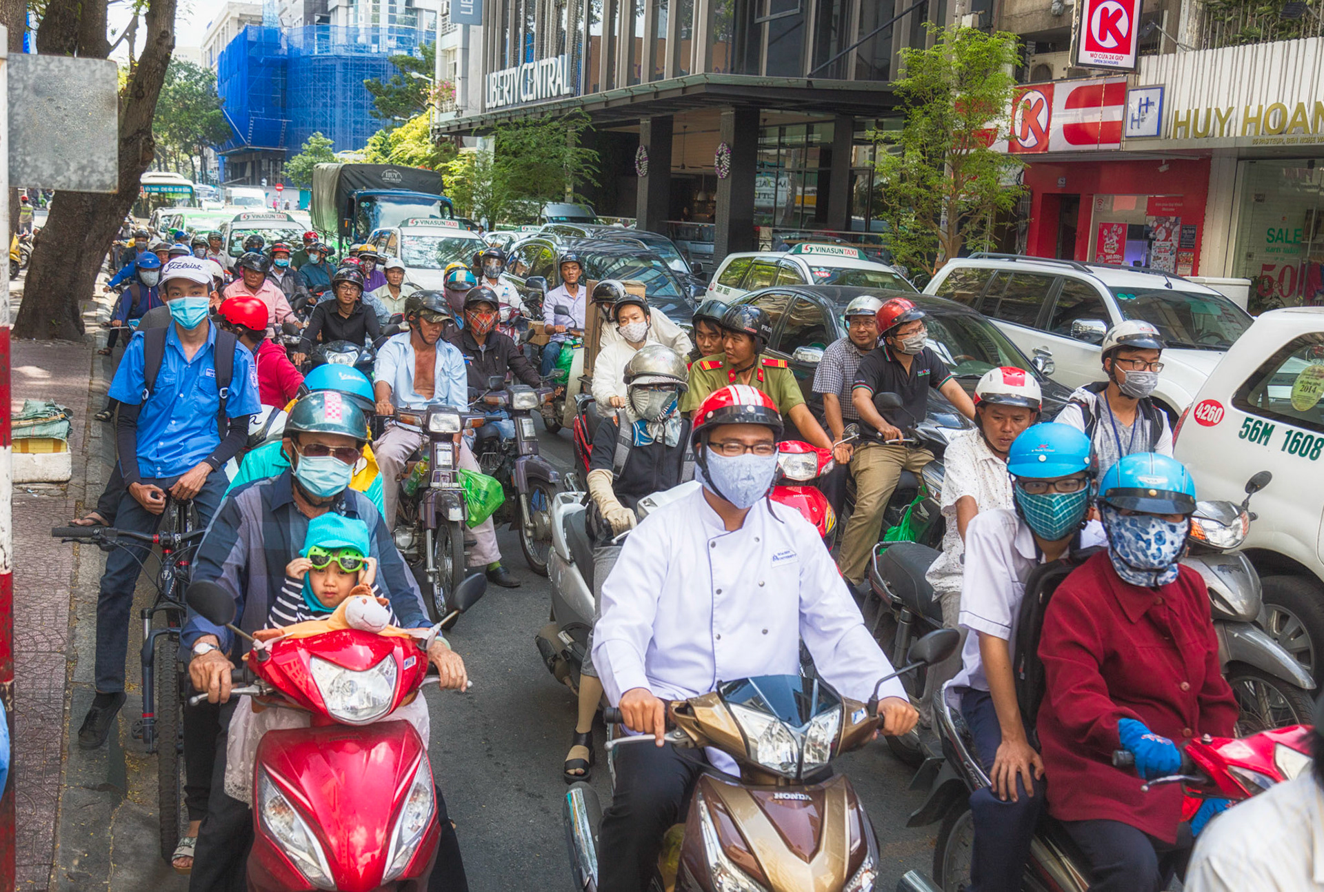 crowded commute, Saigon