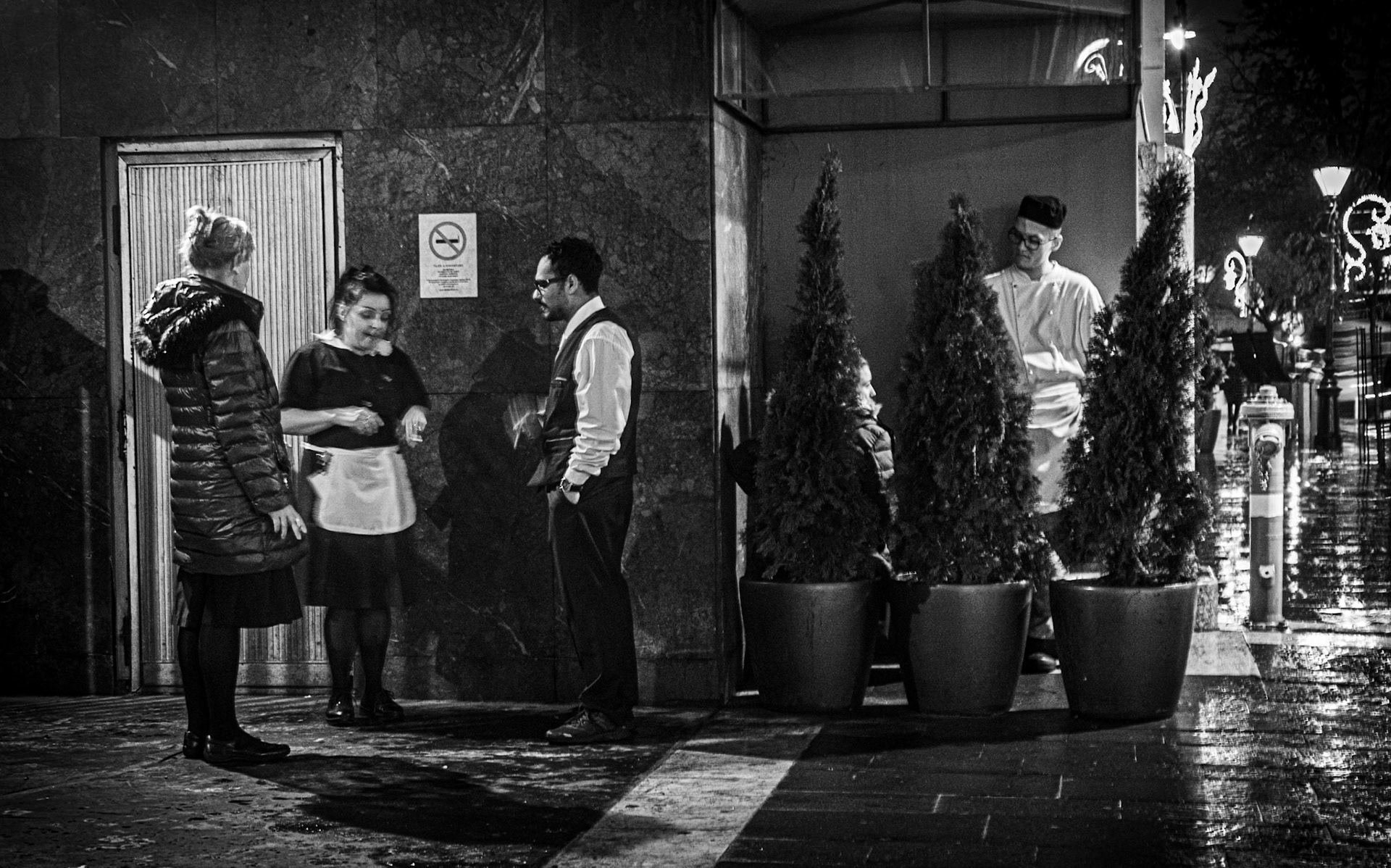 Outside the restaurant, Budapest
