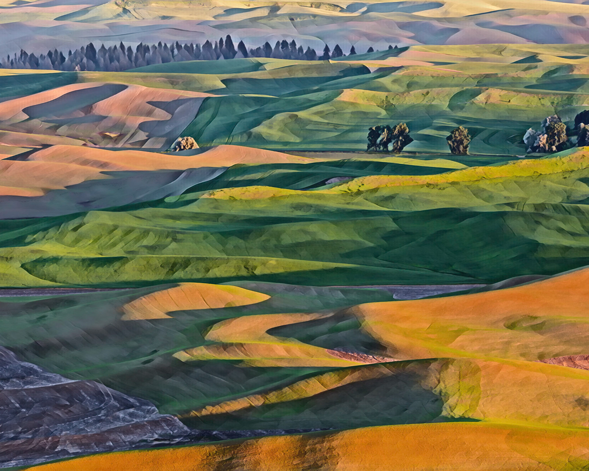 Abstract painting, Palouse in WA State