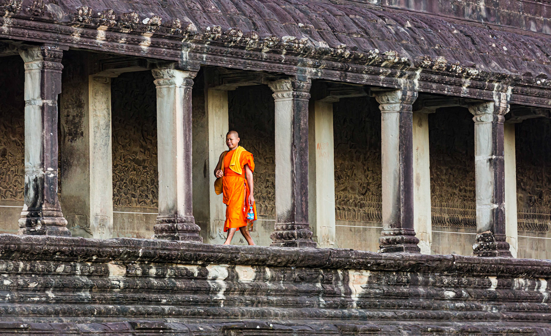 Monk at Angkor Wat, Cambodia