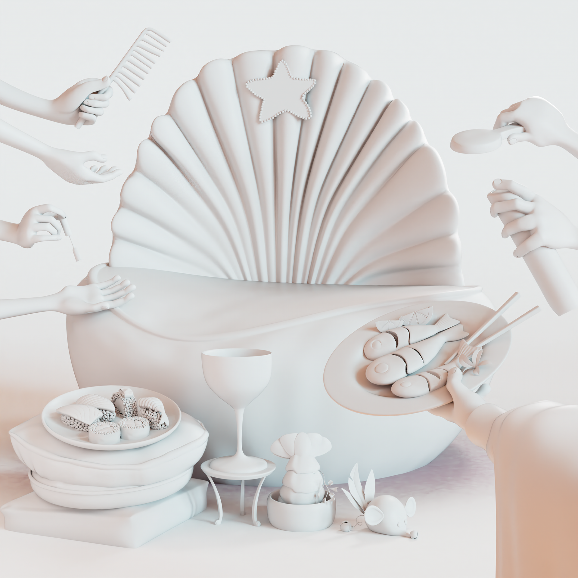 Layout Clay Render