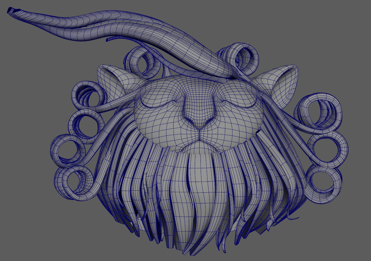 Cat Tube Groom; WireFrame