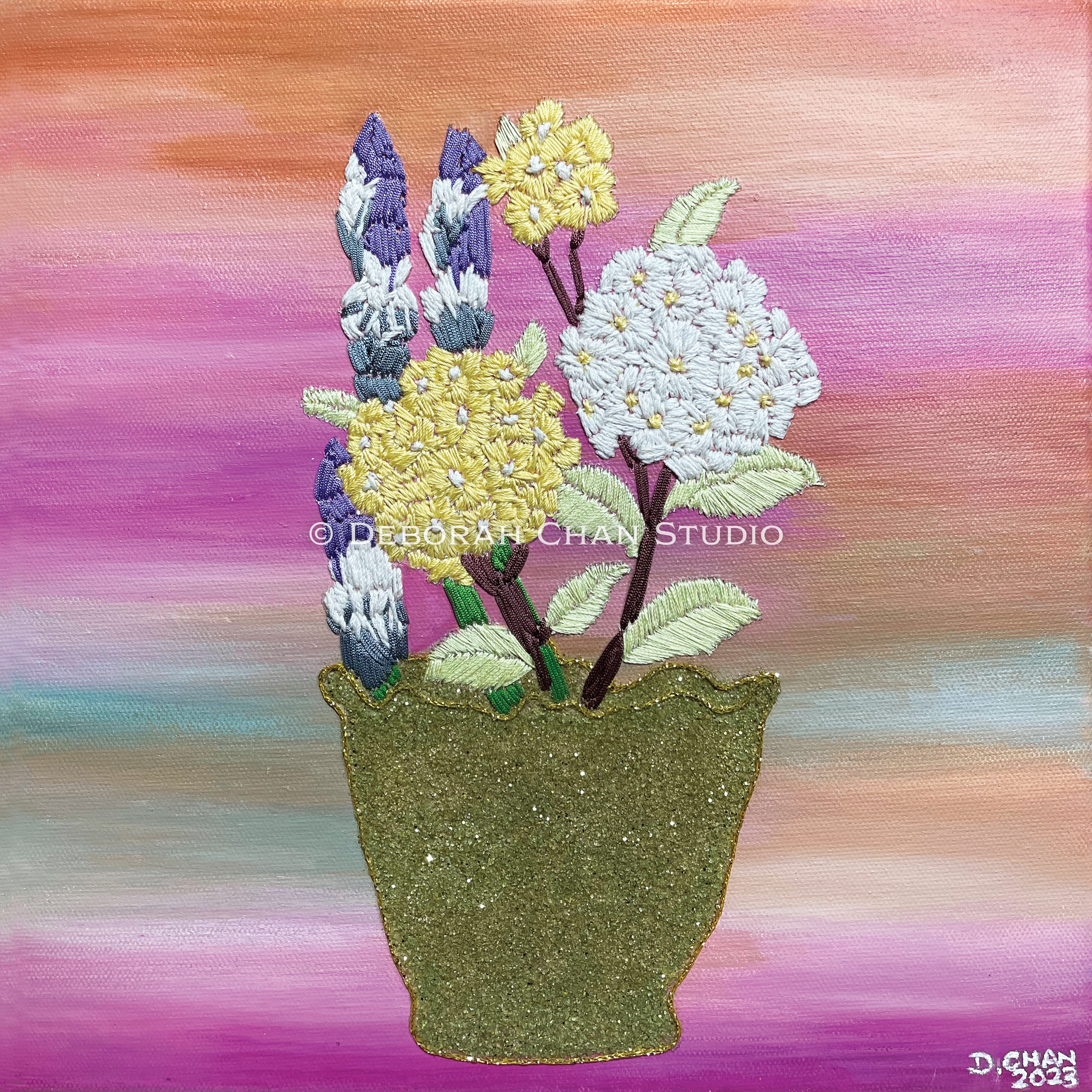Autumn, 2023 Mixed Media on Canvas, 12" x 12", S$2,500.00 (Price includes frame)