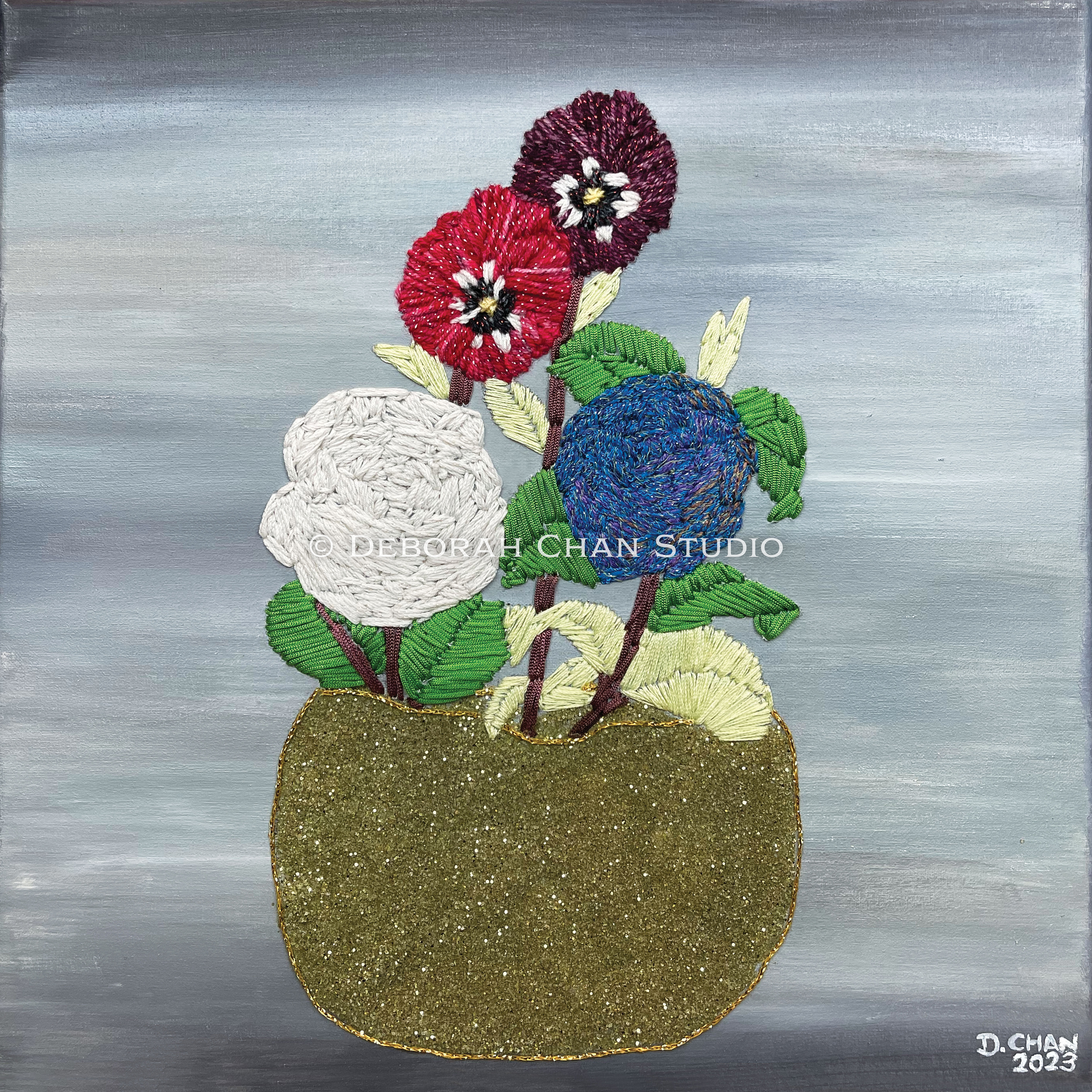 Winter, 2023 Mixed Media on Canvas, 12" x 12", S$2,500.00 (Price includes frame)
