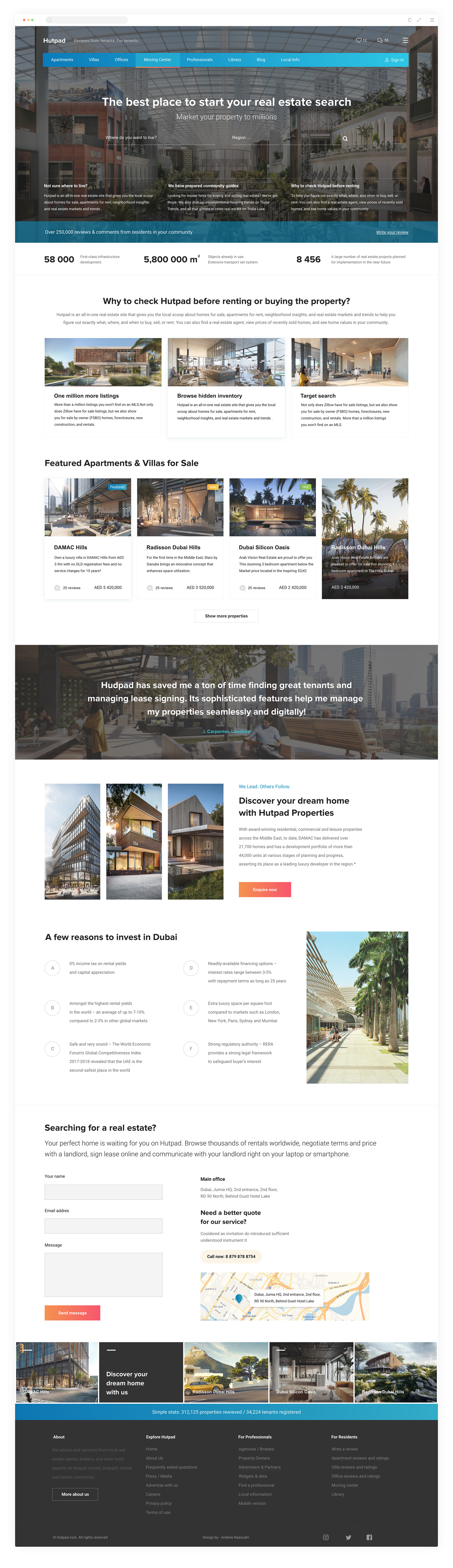 Hutpad Aggregator of buying and selling real estate in Dubai