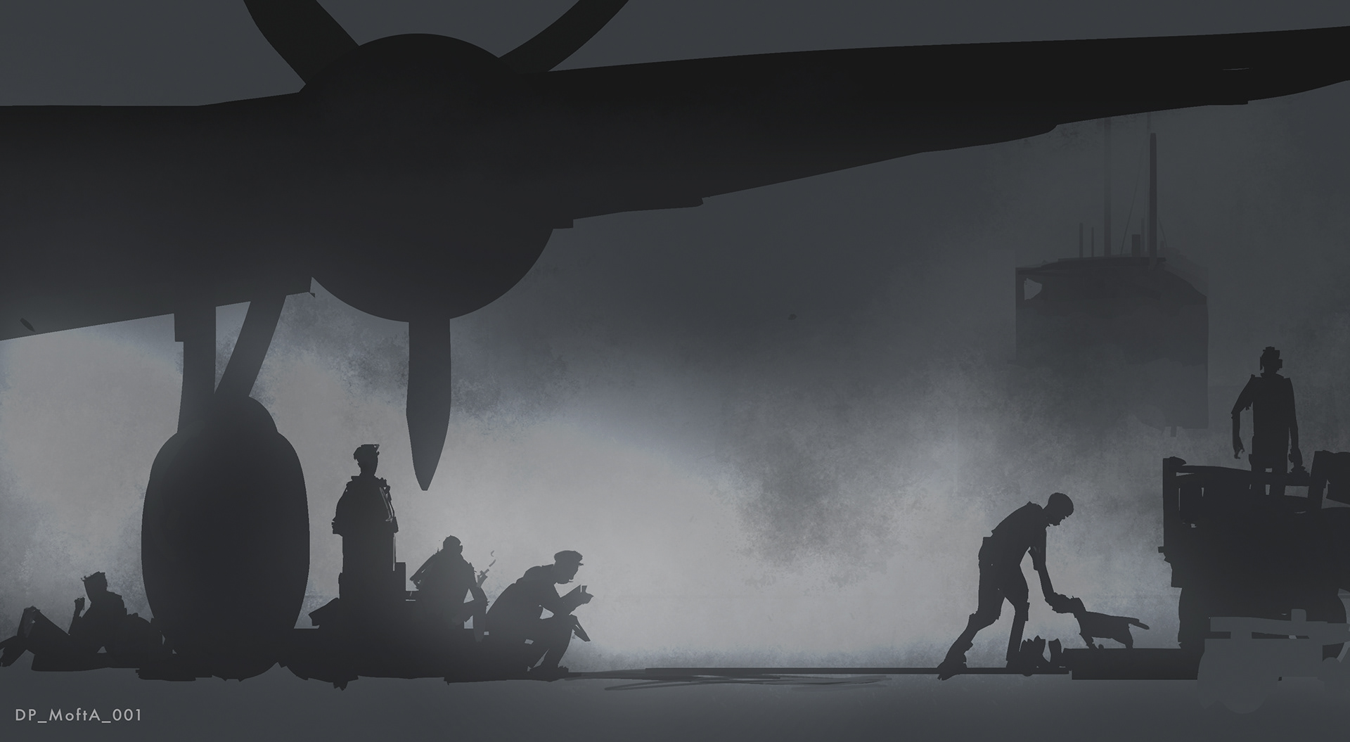 Fog delays mission. first sketch for MofA