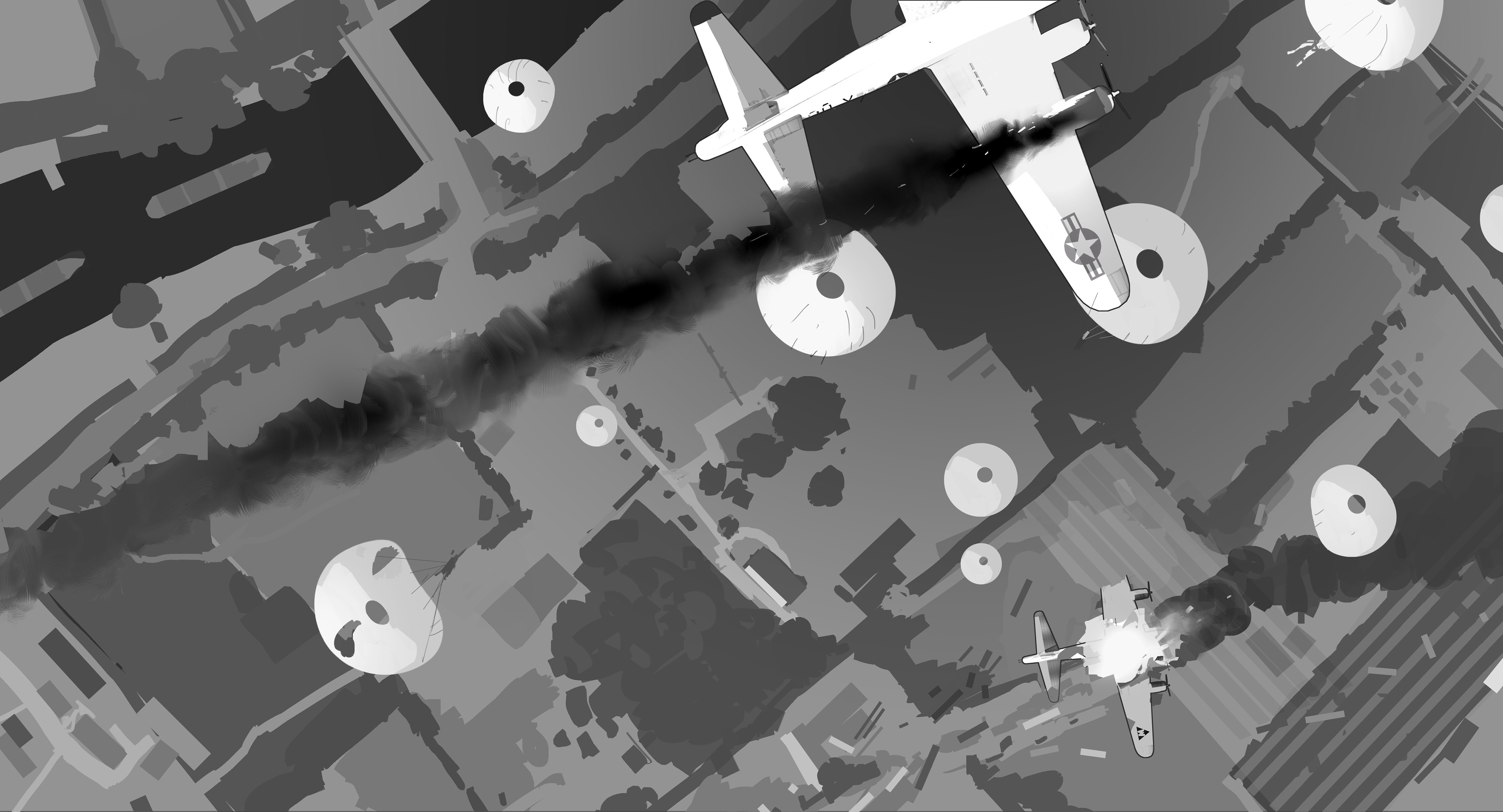 B17s get hit crew bail out