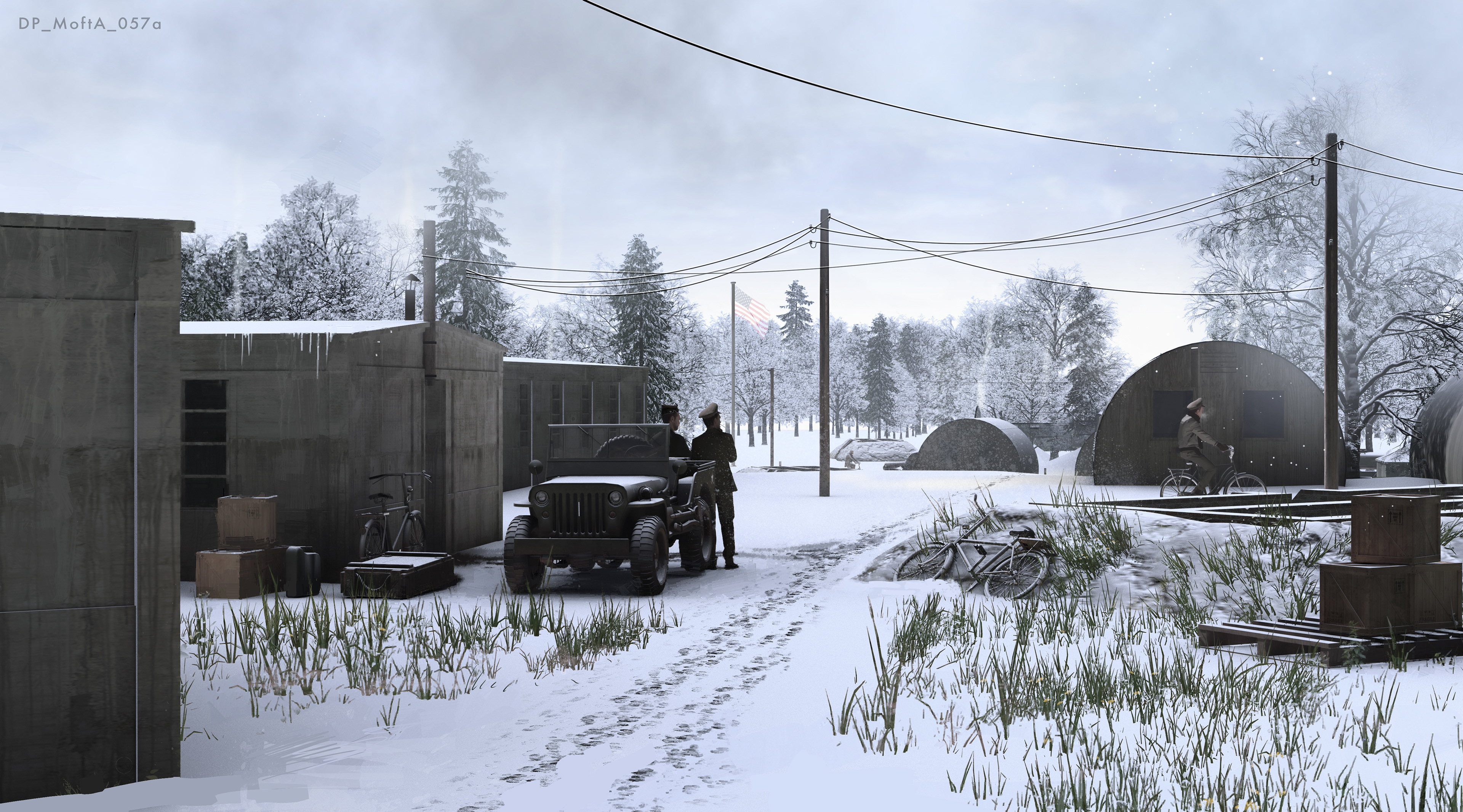 View from barracks winter