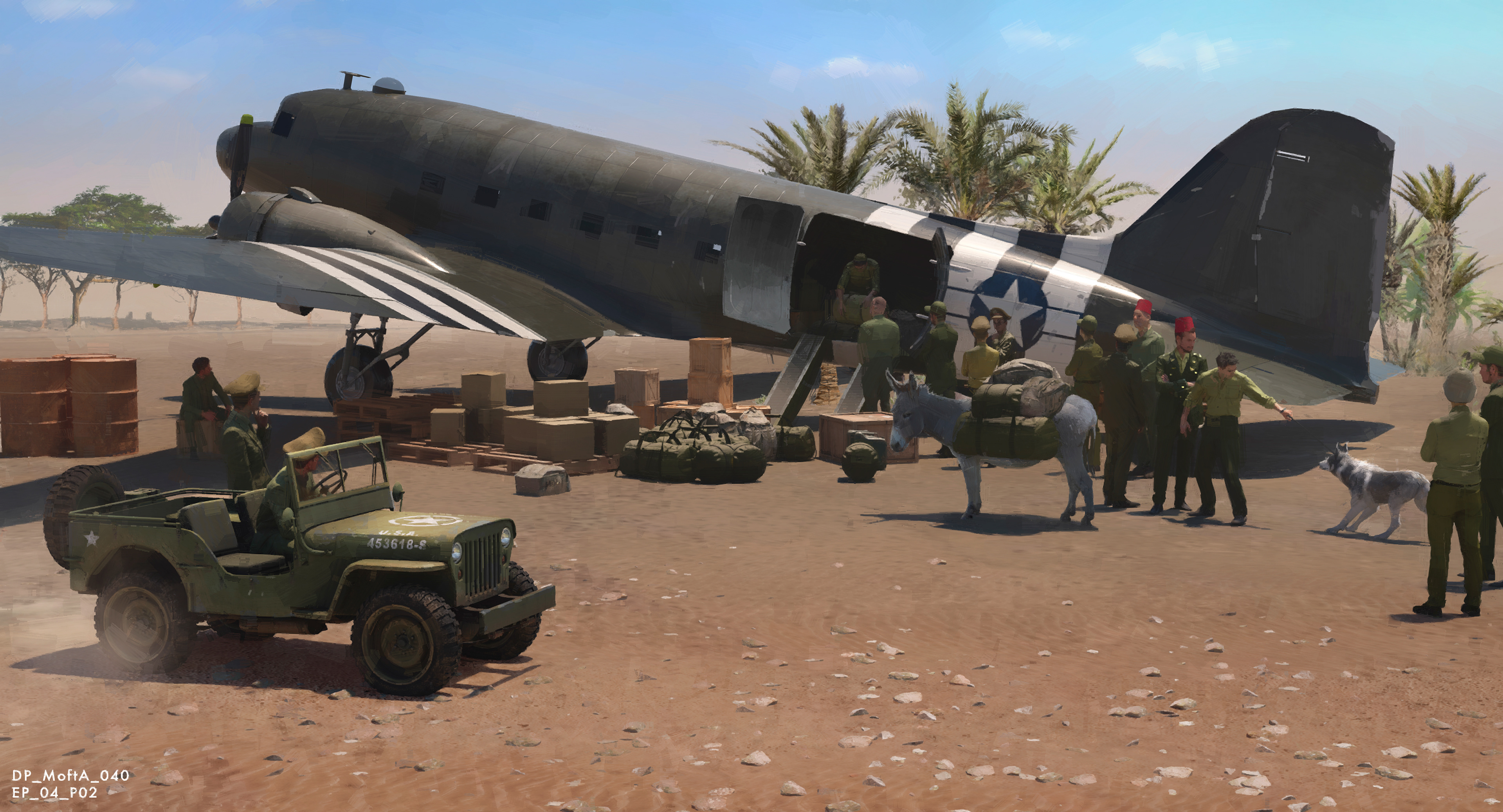 North Africa Airmen board the C-47