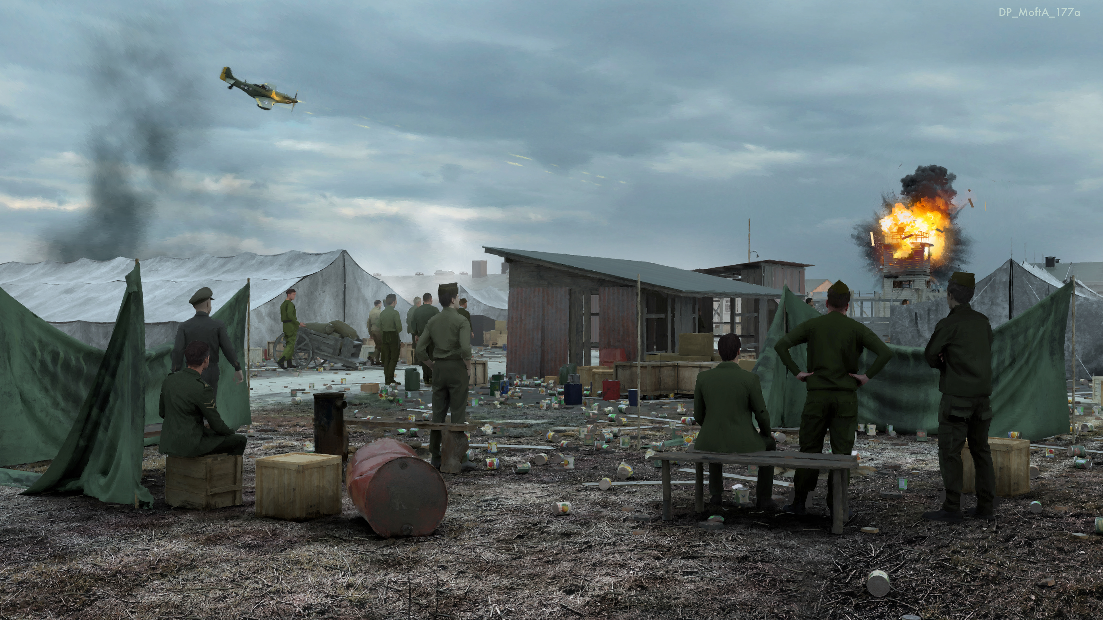 P-50 takes out the camp watchtower