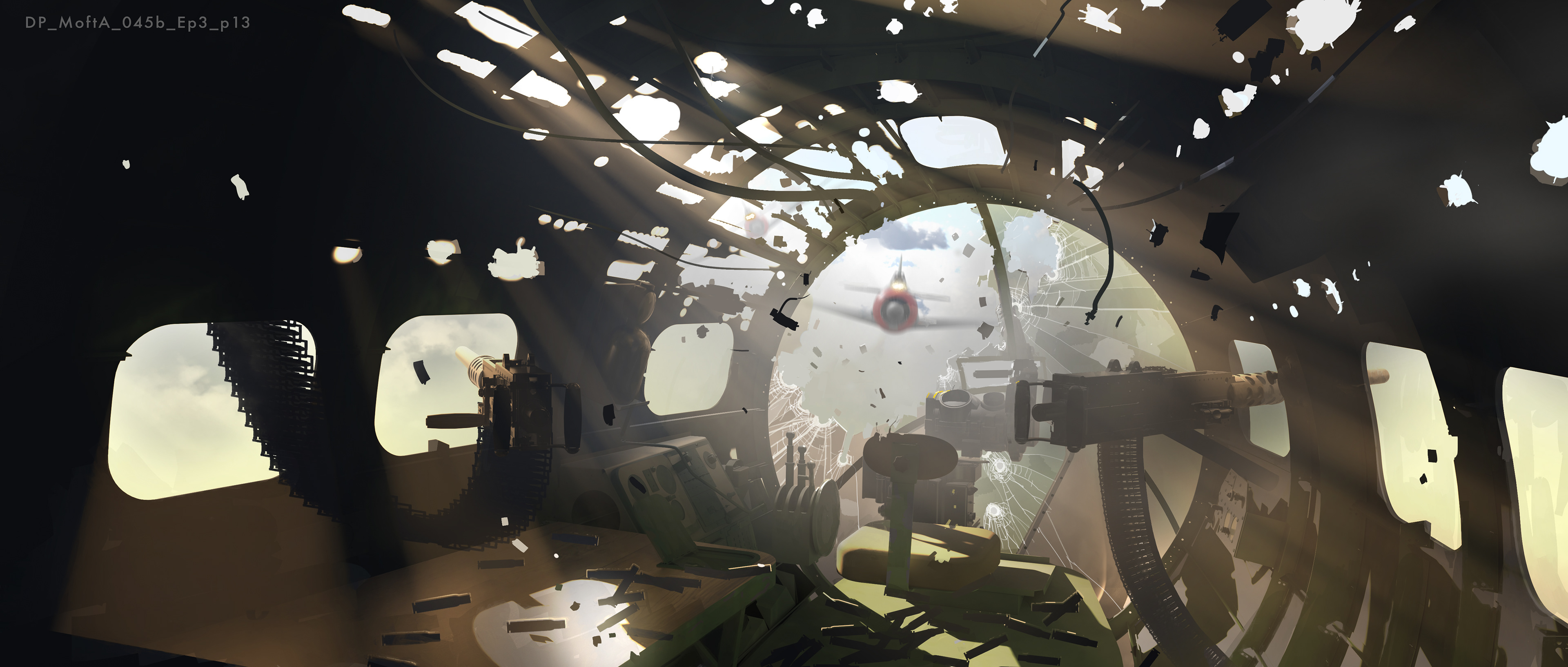 Battle Damage from inside B-17