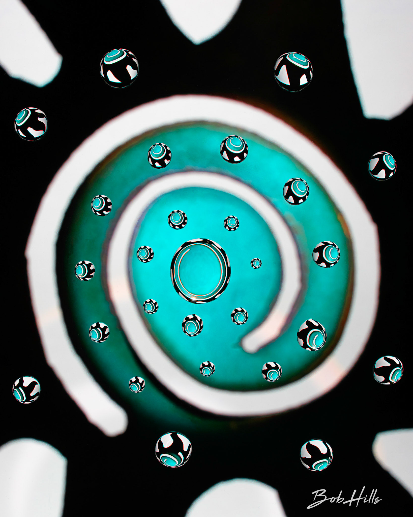 Sun with Turquoise Spiral