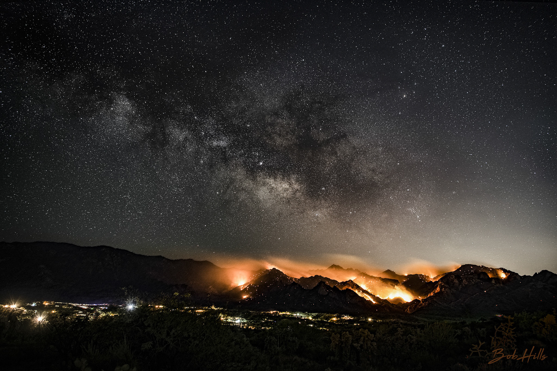 Big Horn Fire Meets The Milky Way