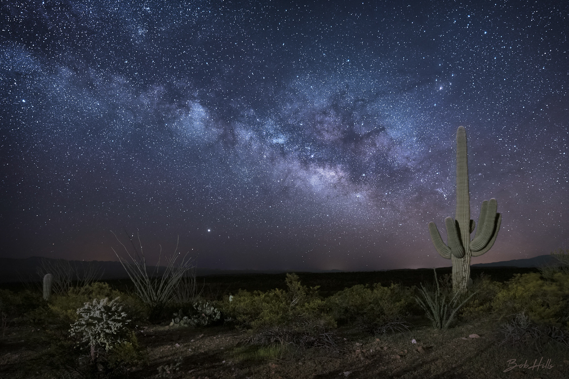 Milky Way Over Desert Near San Manuel