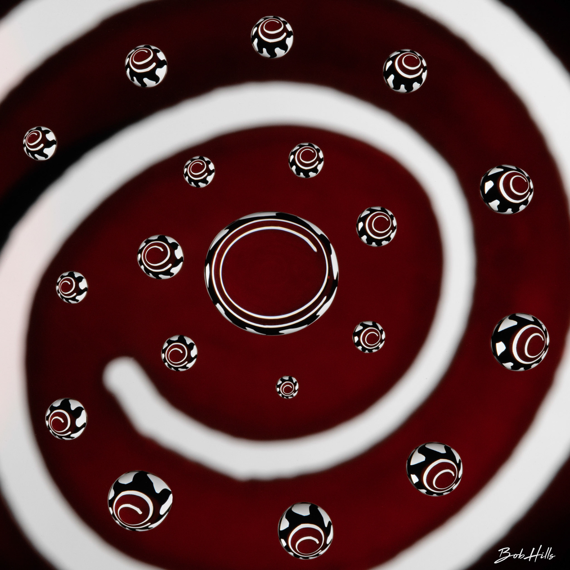 Red Spiral on White