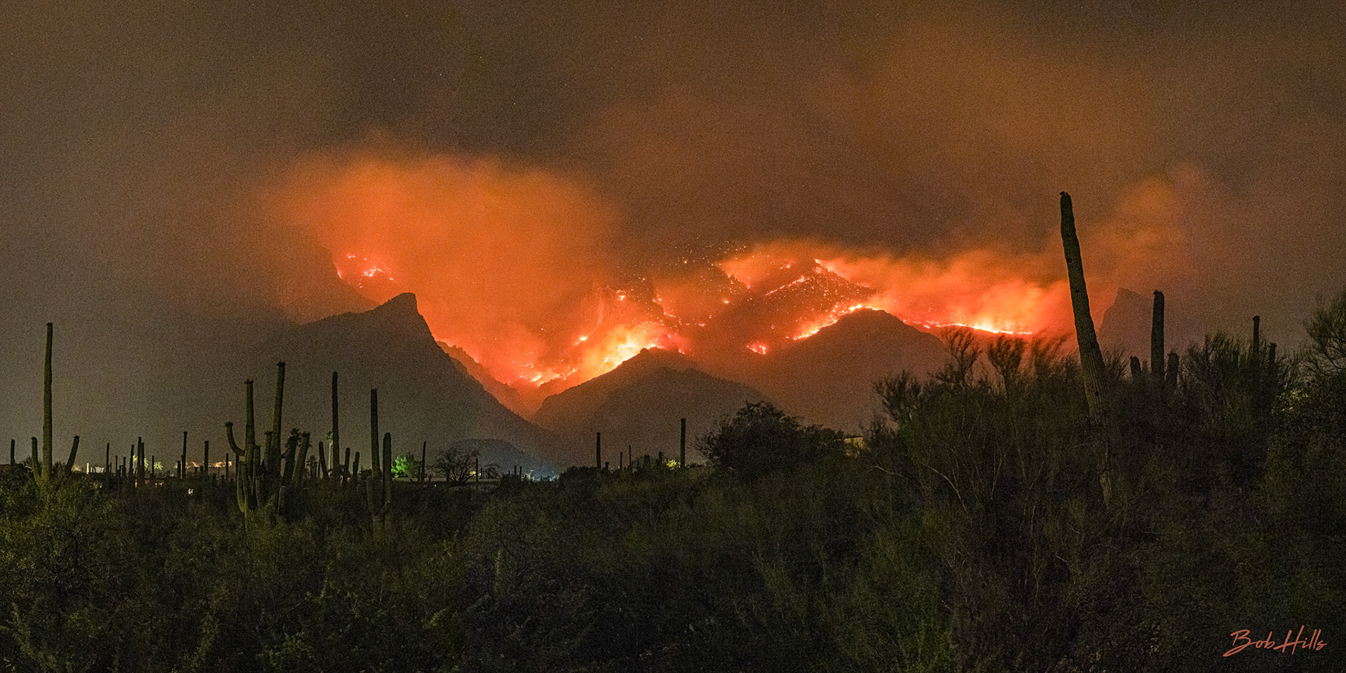 Big Horn Fire From Catalina Foothills No 2