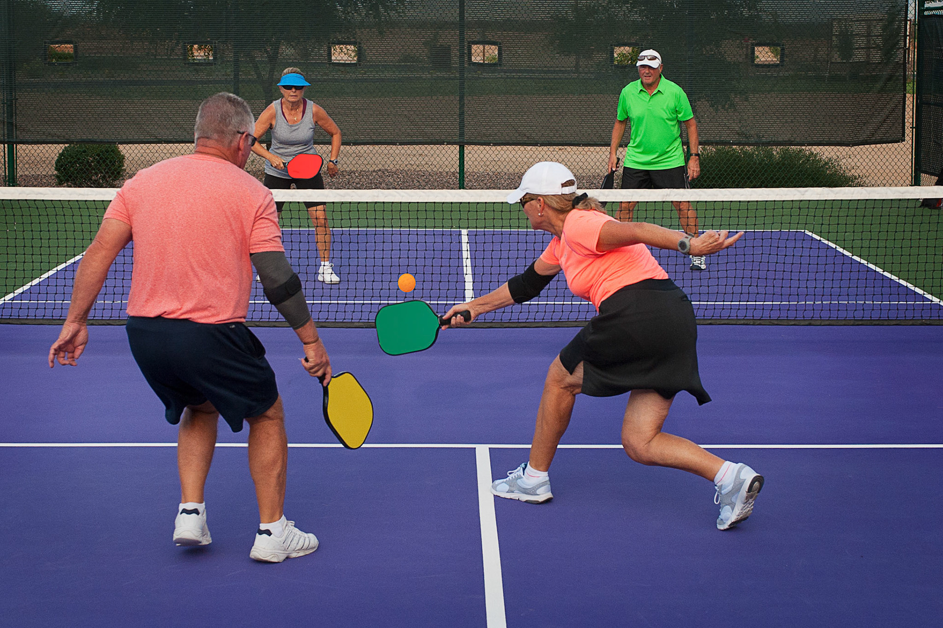 Pickleball Action - Mixed Doubles 