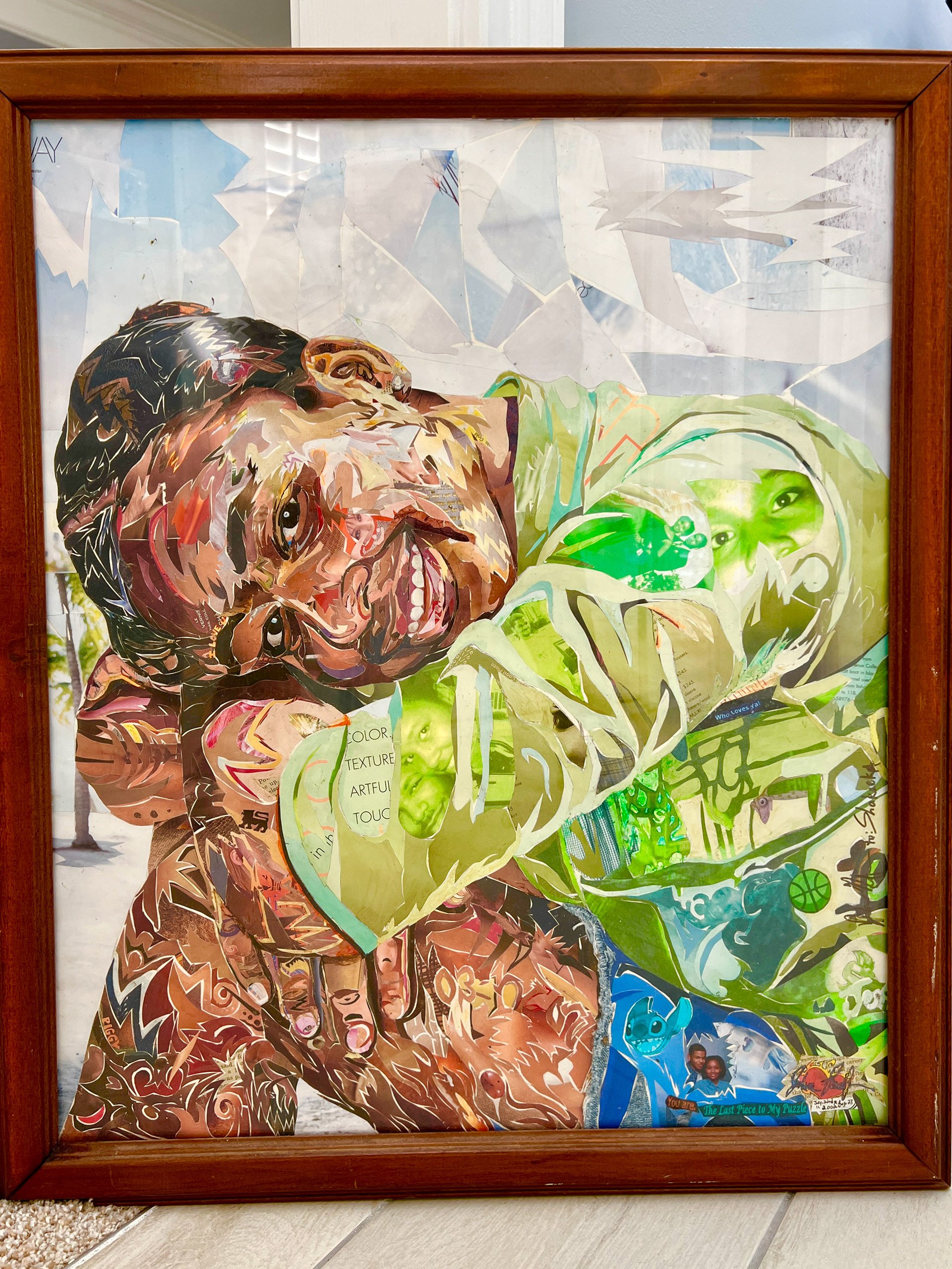 An early portrait I created for my girlfriend using paper and mixed media. (2002)