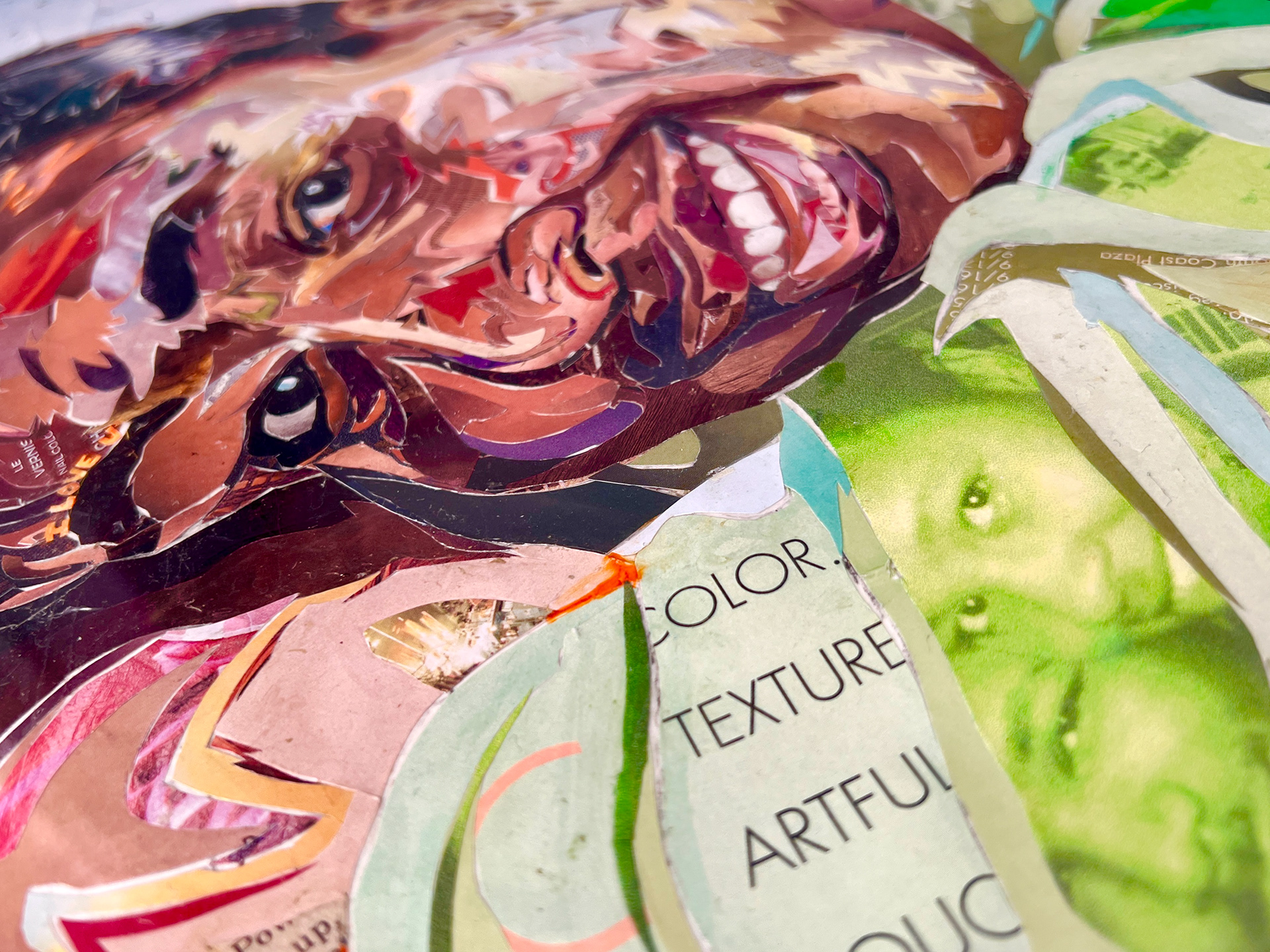 An early portrait I created for my girlfriend using paper and mixed media. (2002)