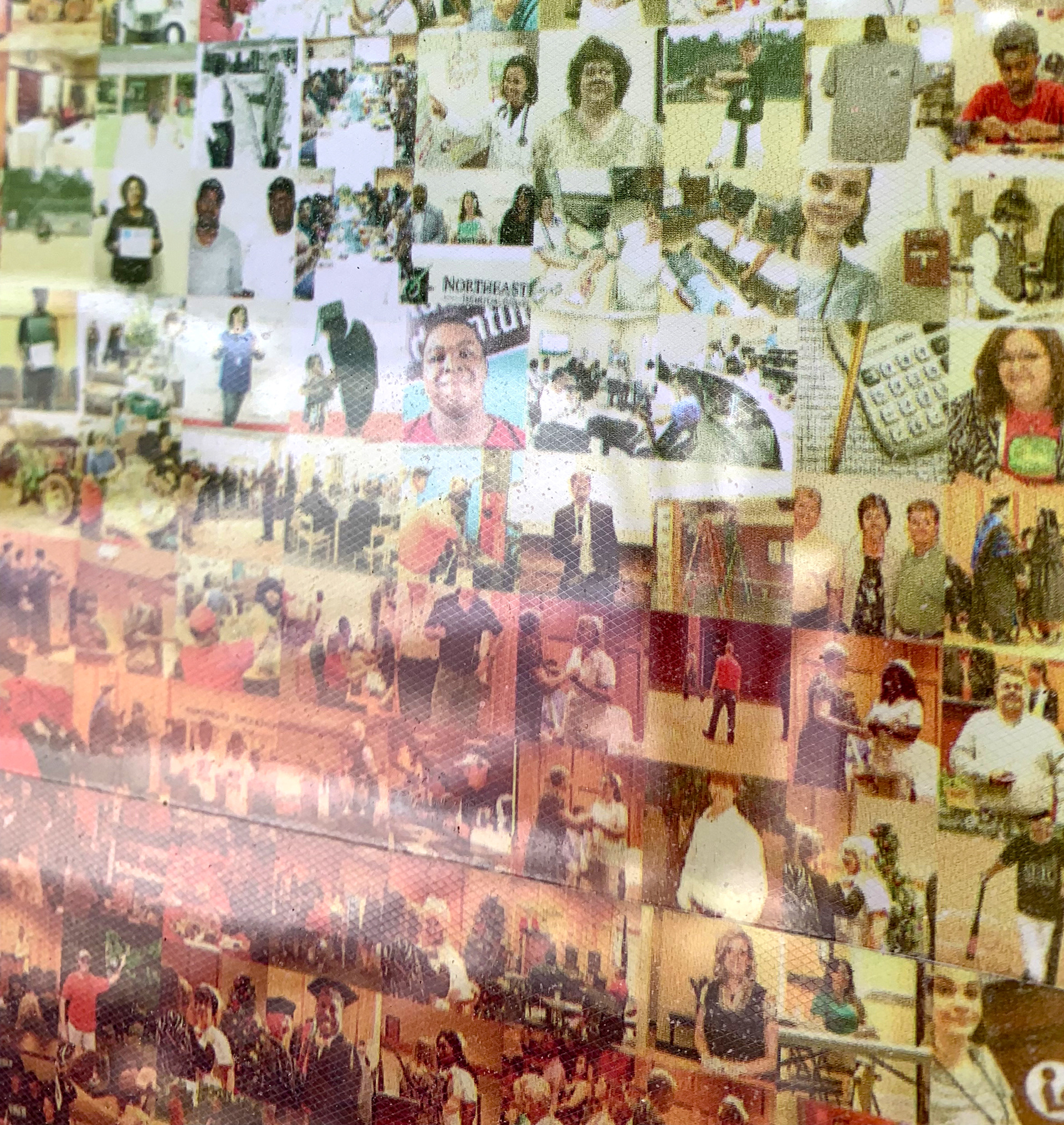 NETC 50th Anniversary - This large-scale storefront installation brought Northeastern Technical College’s history into the community through a decade-by-decade visual timeline. Each window panel is part of a massive photo mosaic built from nearly 9,000 images spanning NETC’s history, arranged across 160,000 placeholders. Prominently featured in the foreground is the phrase “A Part of Everyone,” representing NETC’s deep connection to the local community. I was given the time and creative freedom to design and carefully collect, review, and curate thousands of photos across multiple decades, allowing the final piece to authentically reflect the people and moments that shaped the college.   This project earned a 2020 NCMPR Medallion Award for Northeastern Technical College.