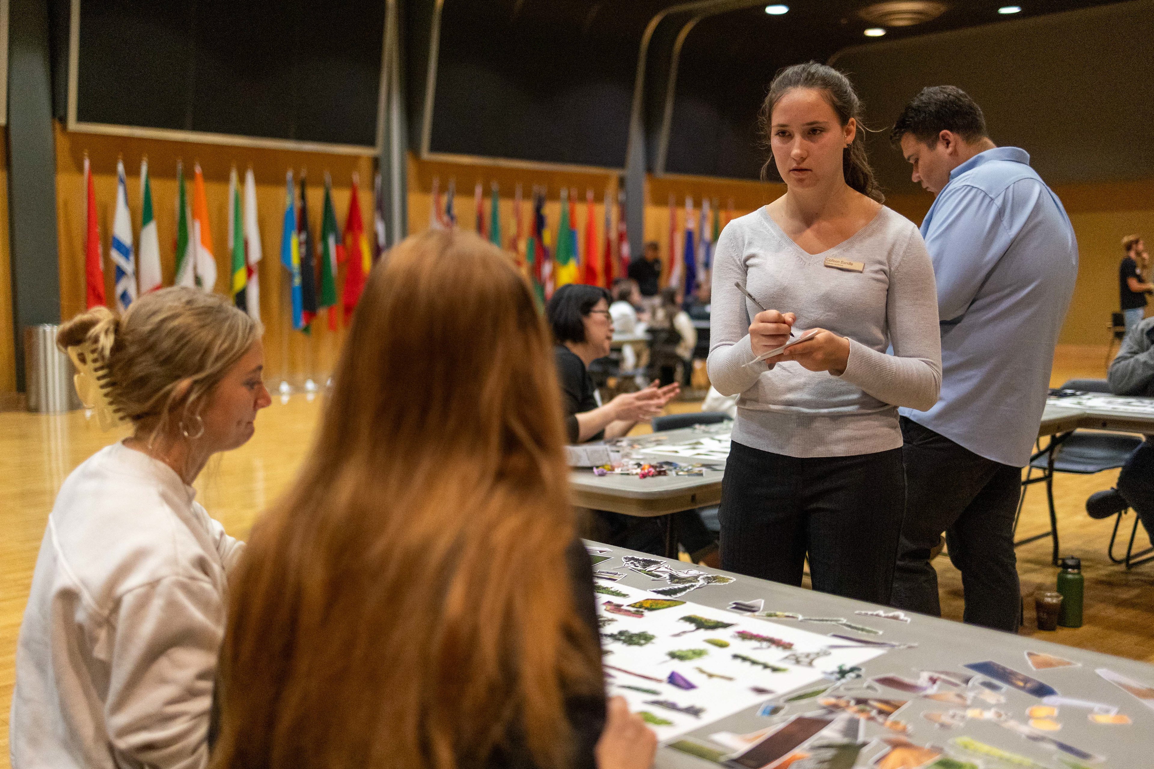 Colleen Bandle, a University of Idaho architecture student, takes notes as UI community members create a moodboard at the Vandal Healing Garden Design Charette, Sept. 29, 2023. (Argonaut/John Keegan)