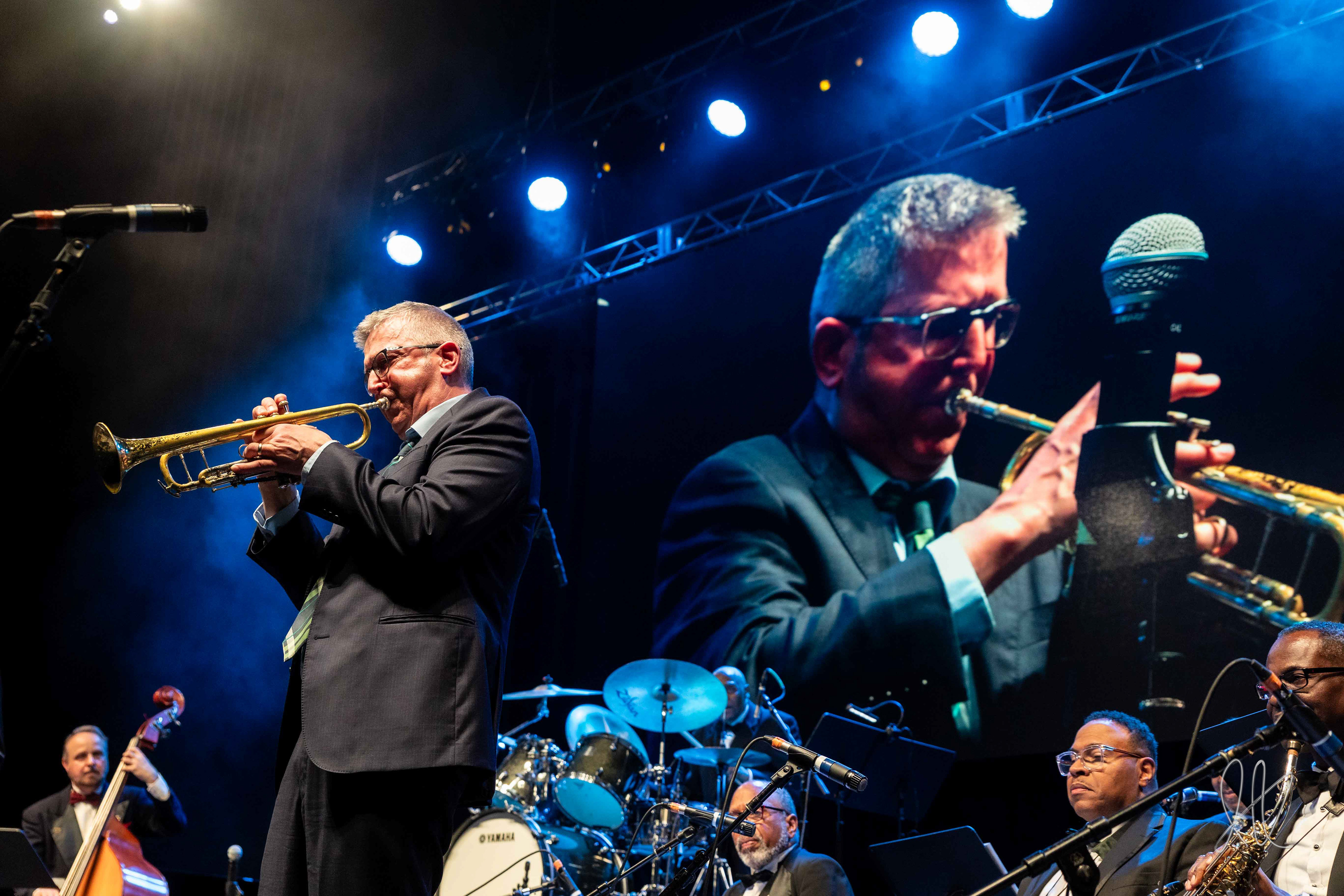 University of Idaho professor Vern Sielert performs with the Lionel Hampton Big Band