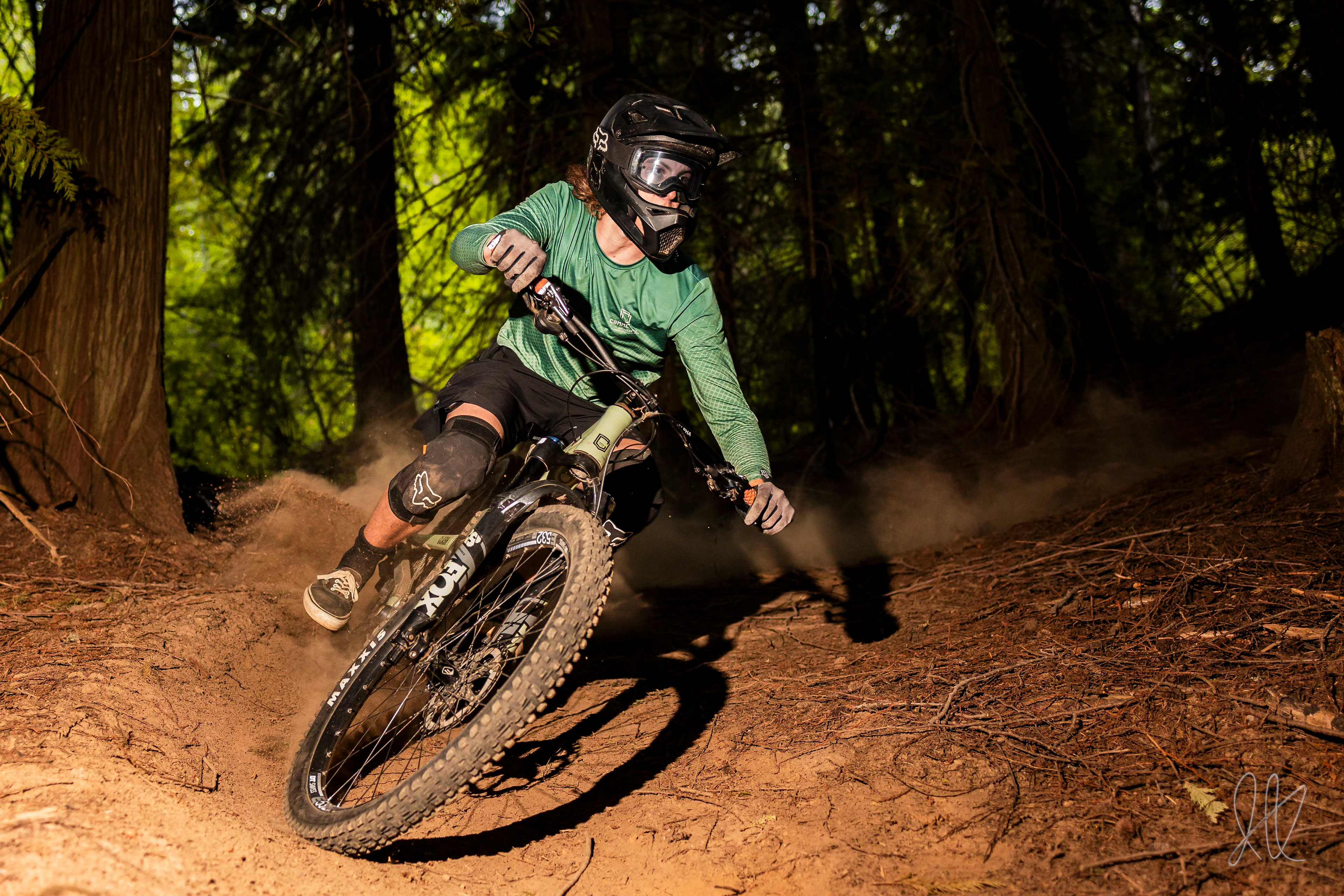 Ian Kolaja races down the trail